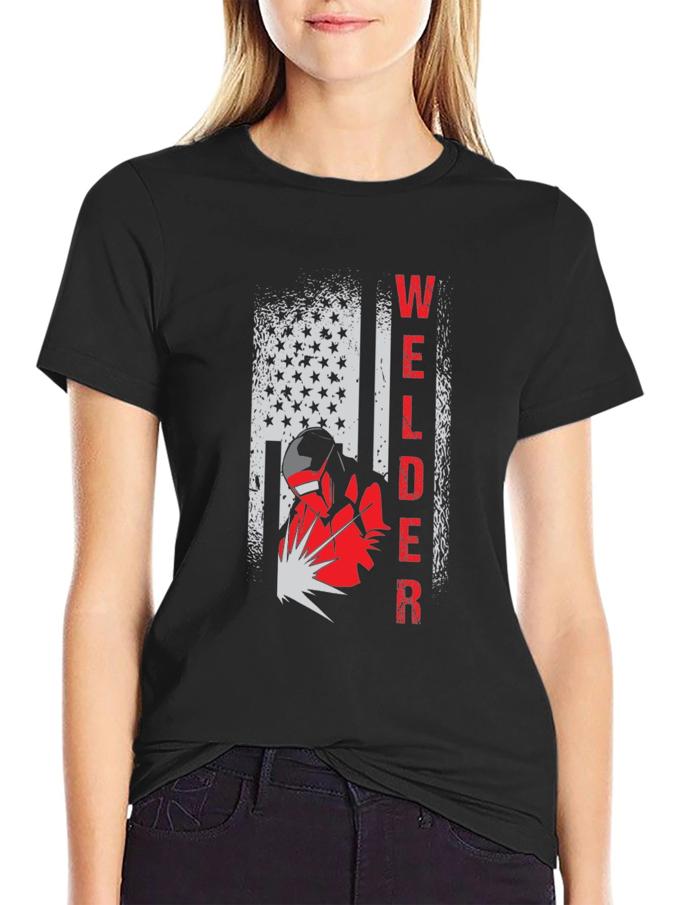 Welder American Flag Graphic Tee