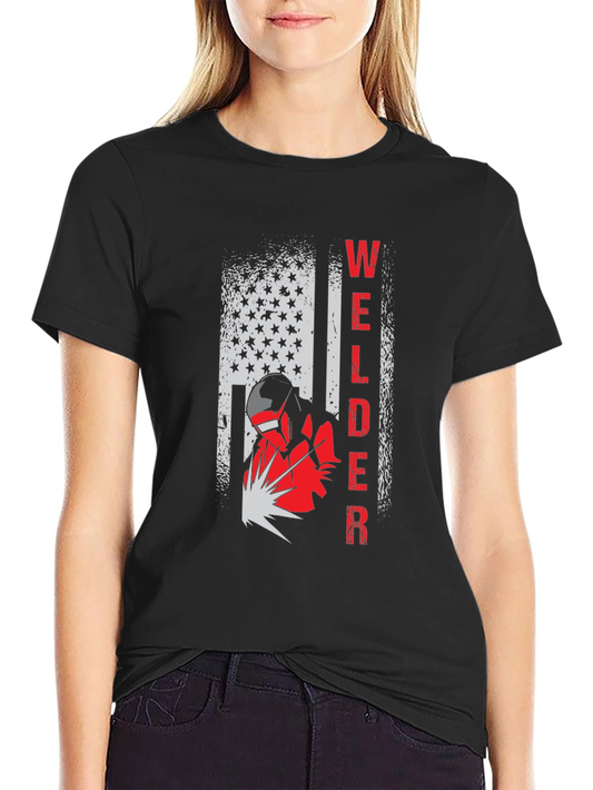 Welder American Flag Graphic Tee