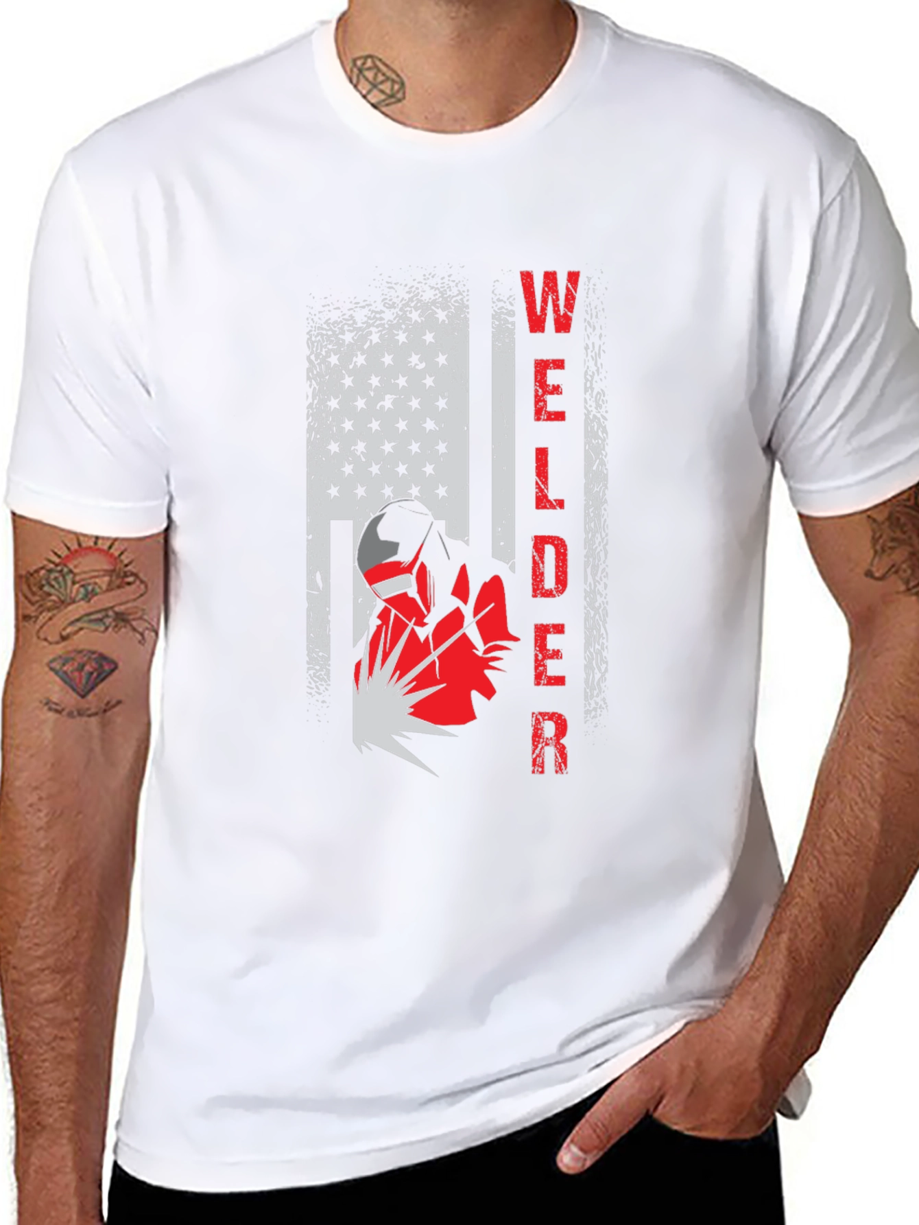Welder American Flag Graphic Tee