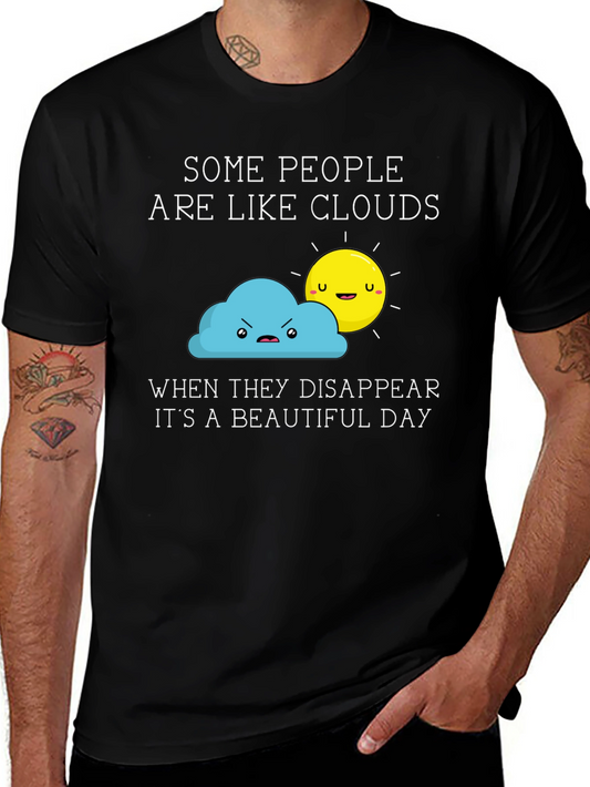 Funny Clouds & Sun Graphic T-Shirt