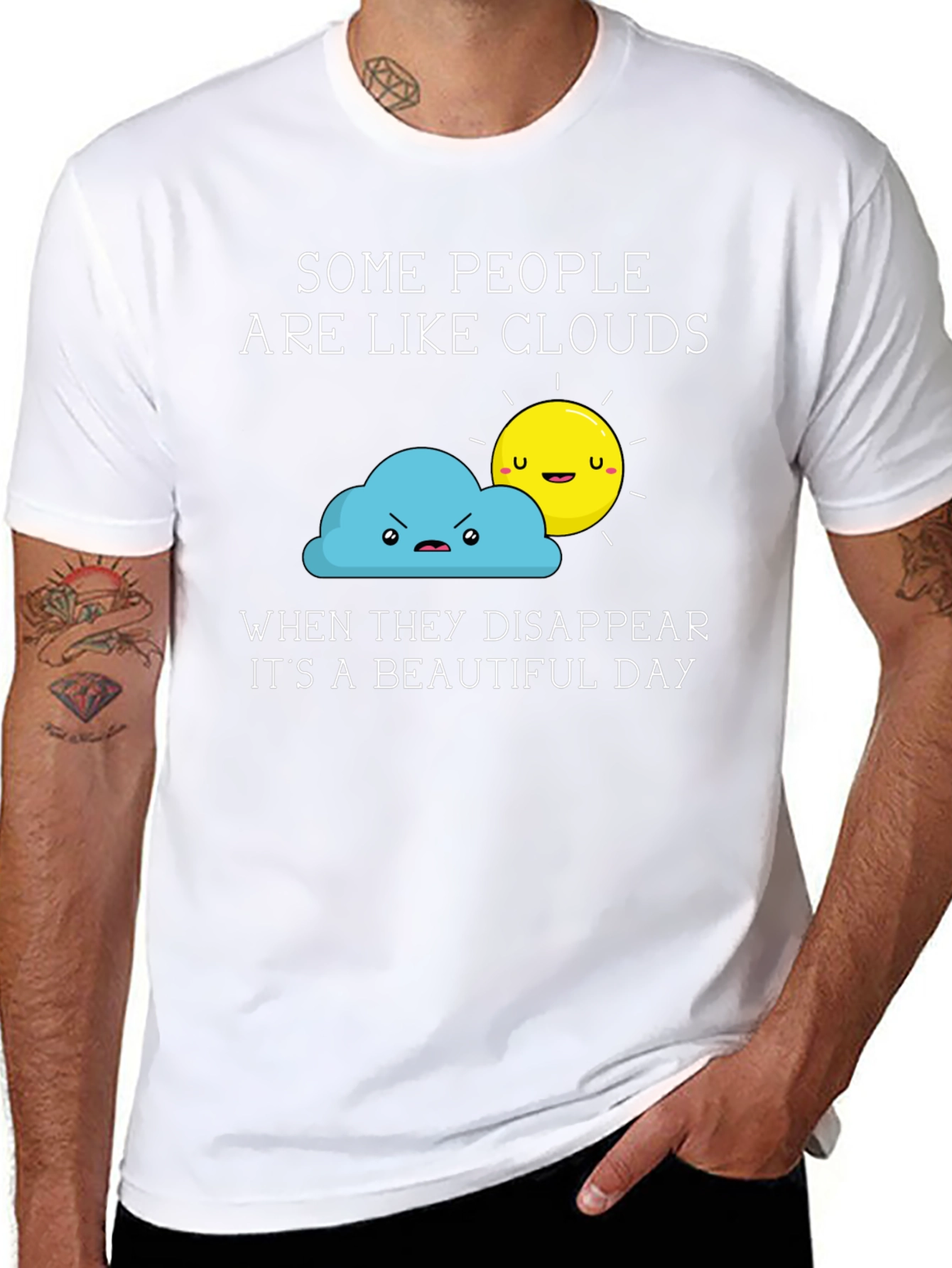 Funny Clouds & Sun Graphic T-Shirt