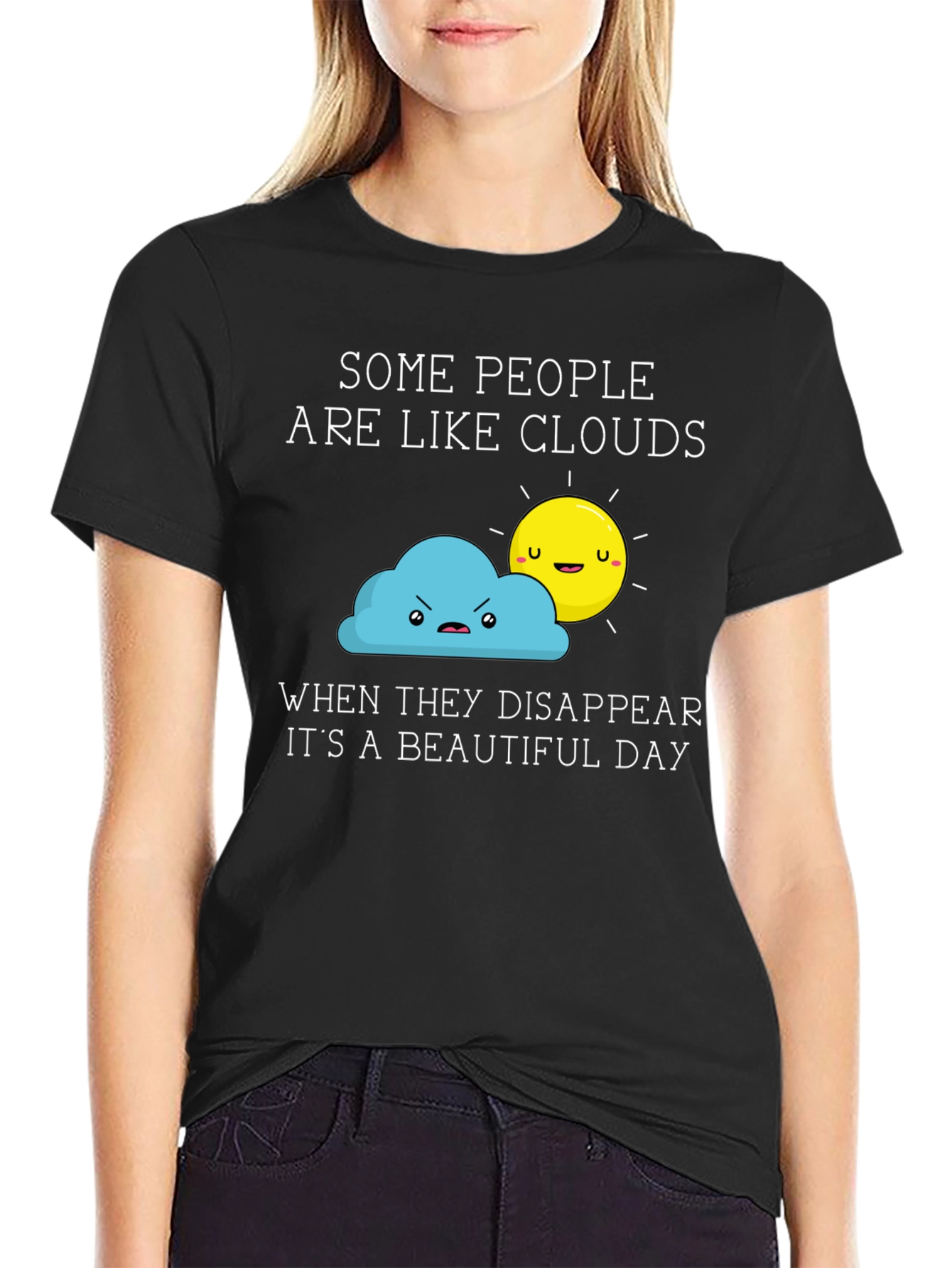 Funny Clouds & Sun Graphic T-Shirt