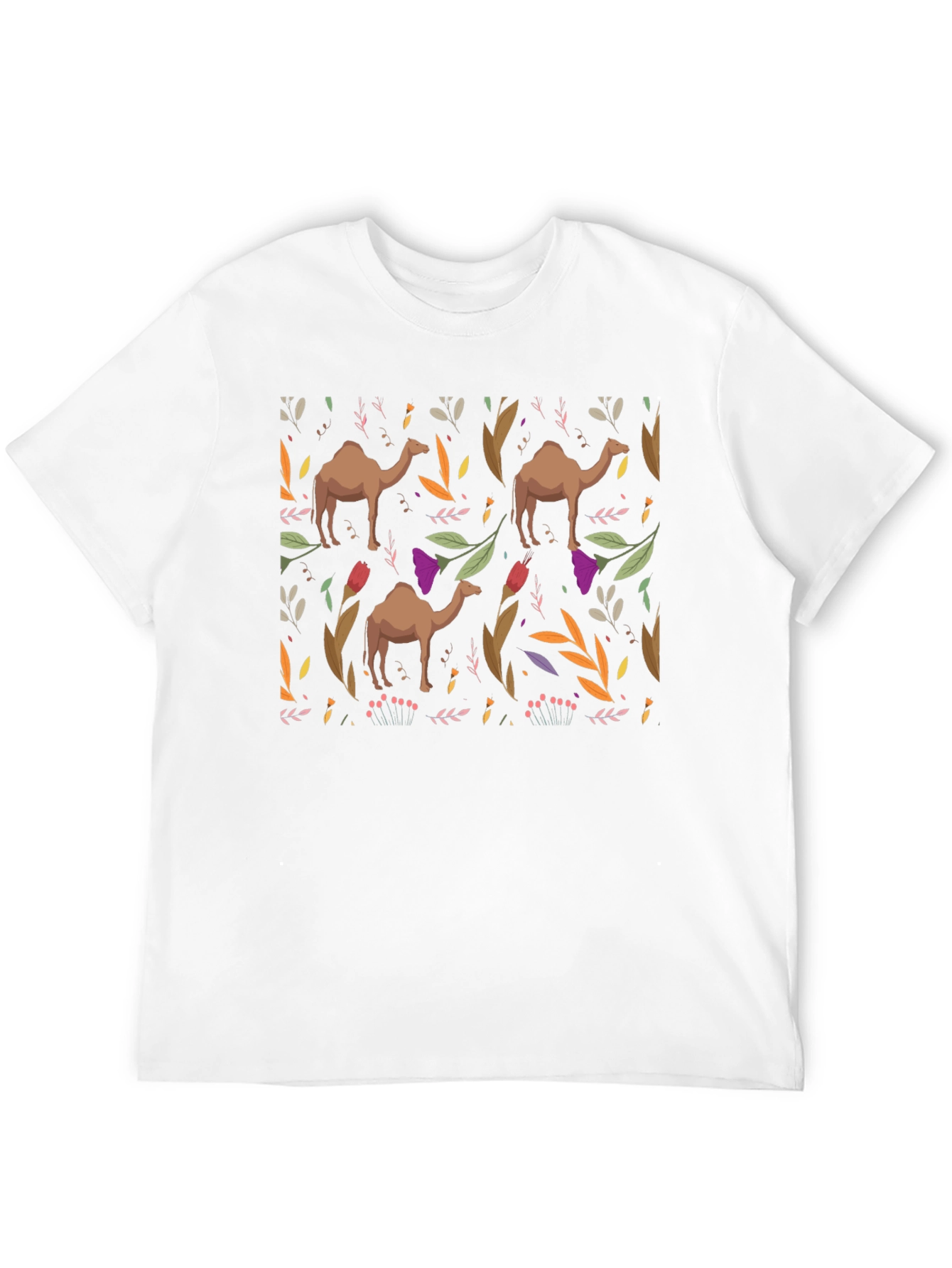 Camel Pattern Black T-Shirt