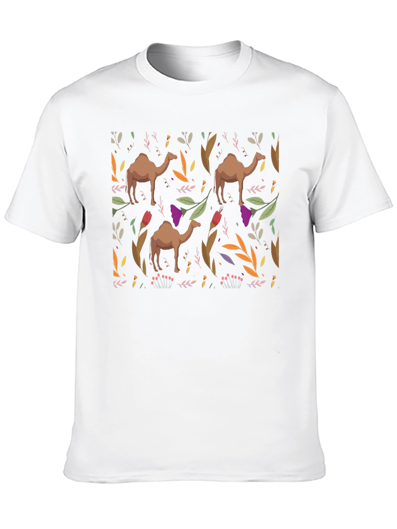 Camel Pattern Black T-Shirt