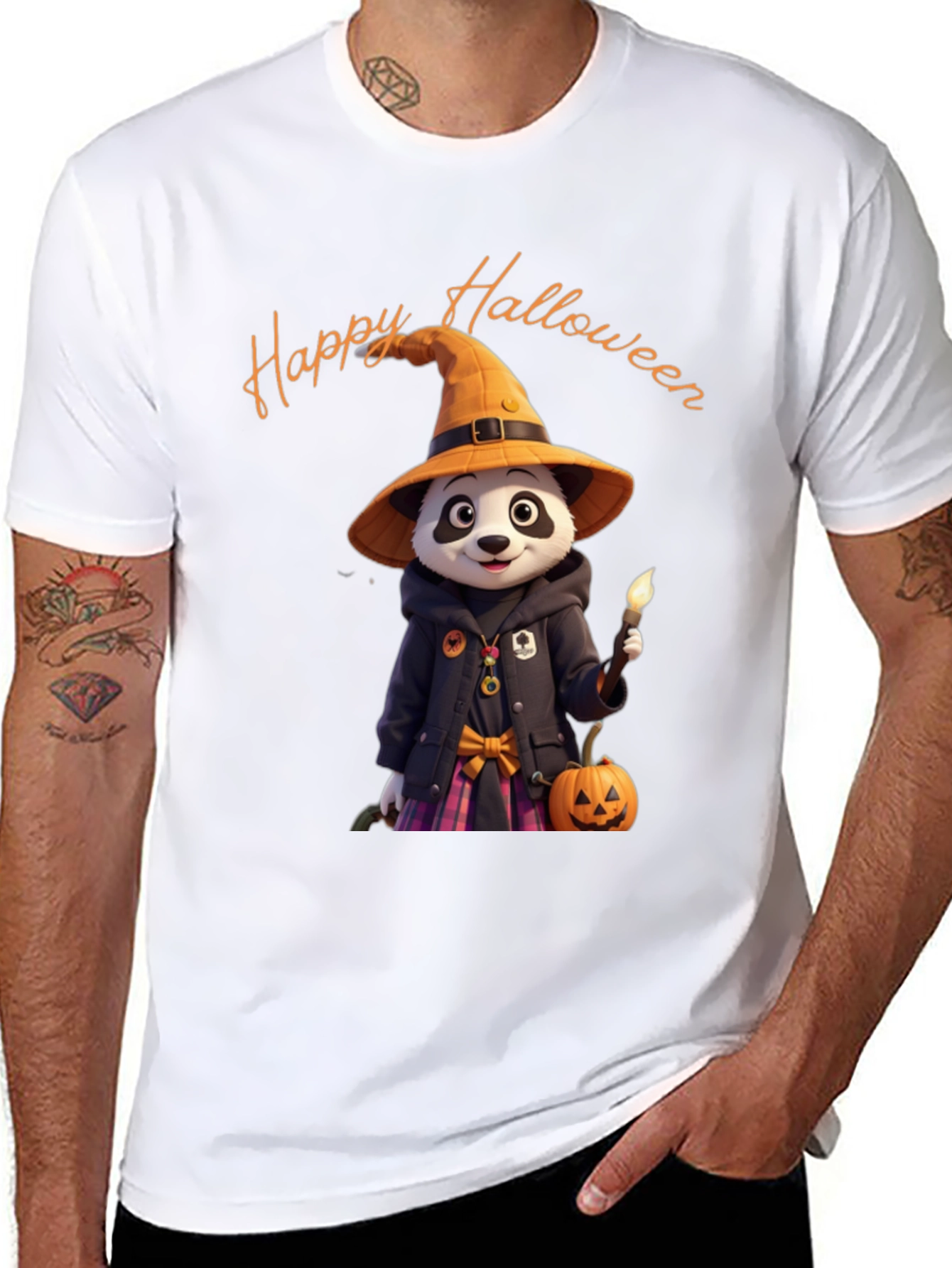 Halloween Panda Graphic T-Shirt