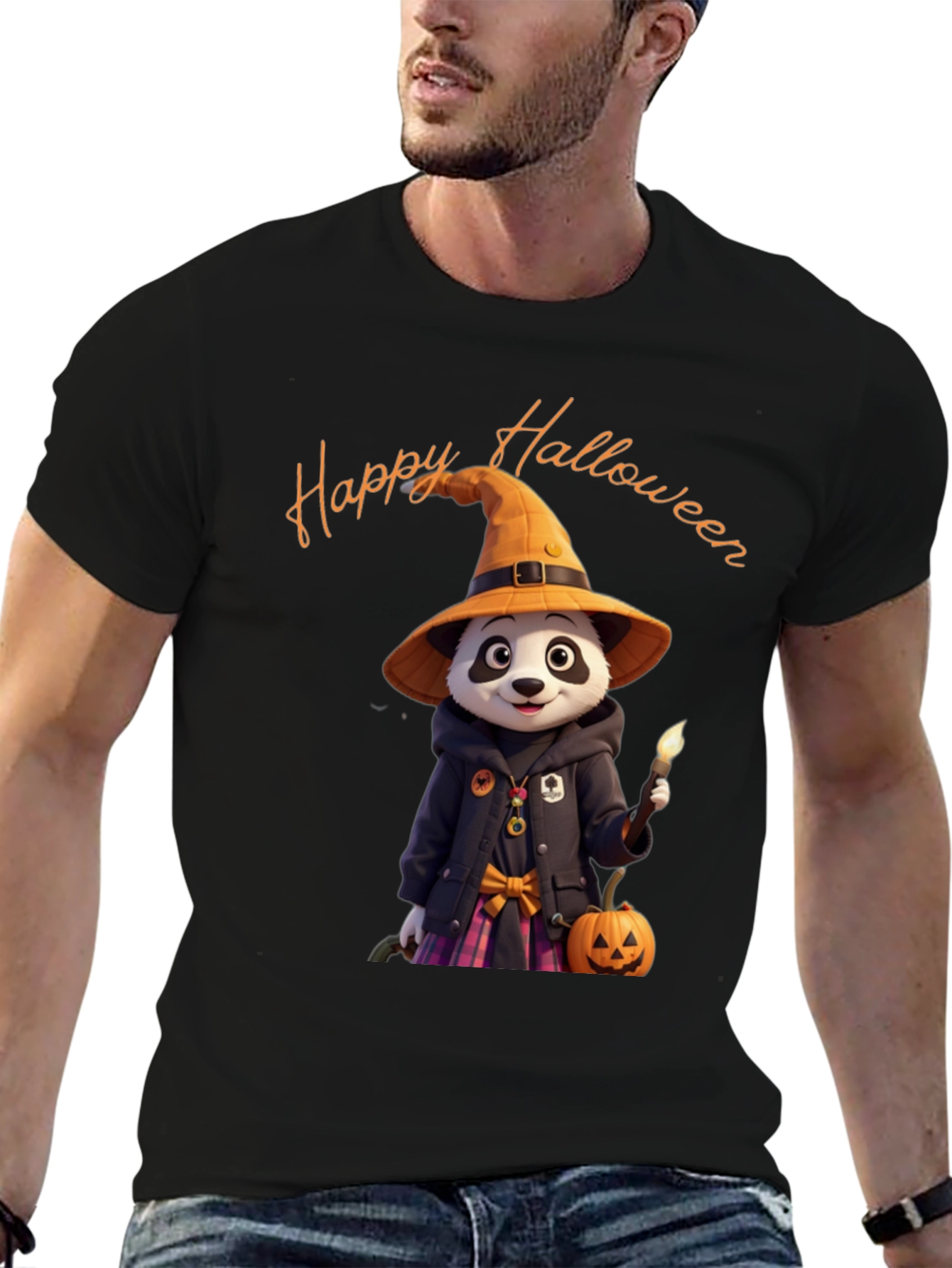 Halloween Panda Graphic T-Shirt
