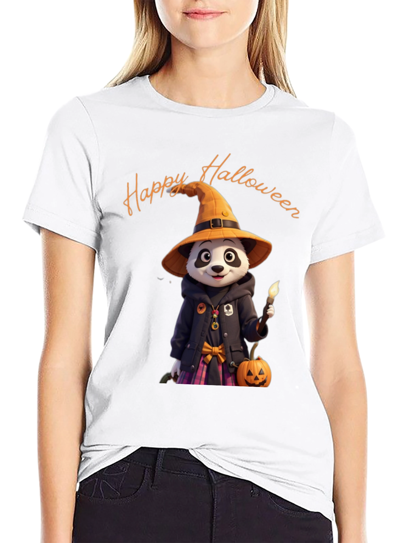 Halloween Panda Graphic T-Shirt