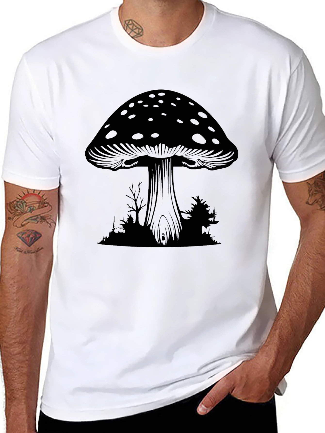 Mushroom Graphic Tee - Dark Forest Design