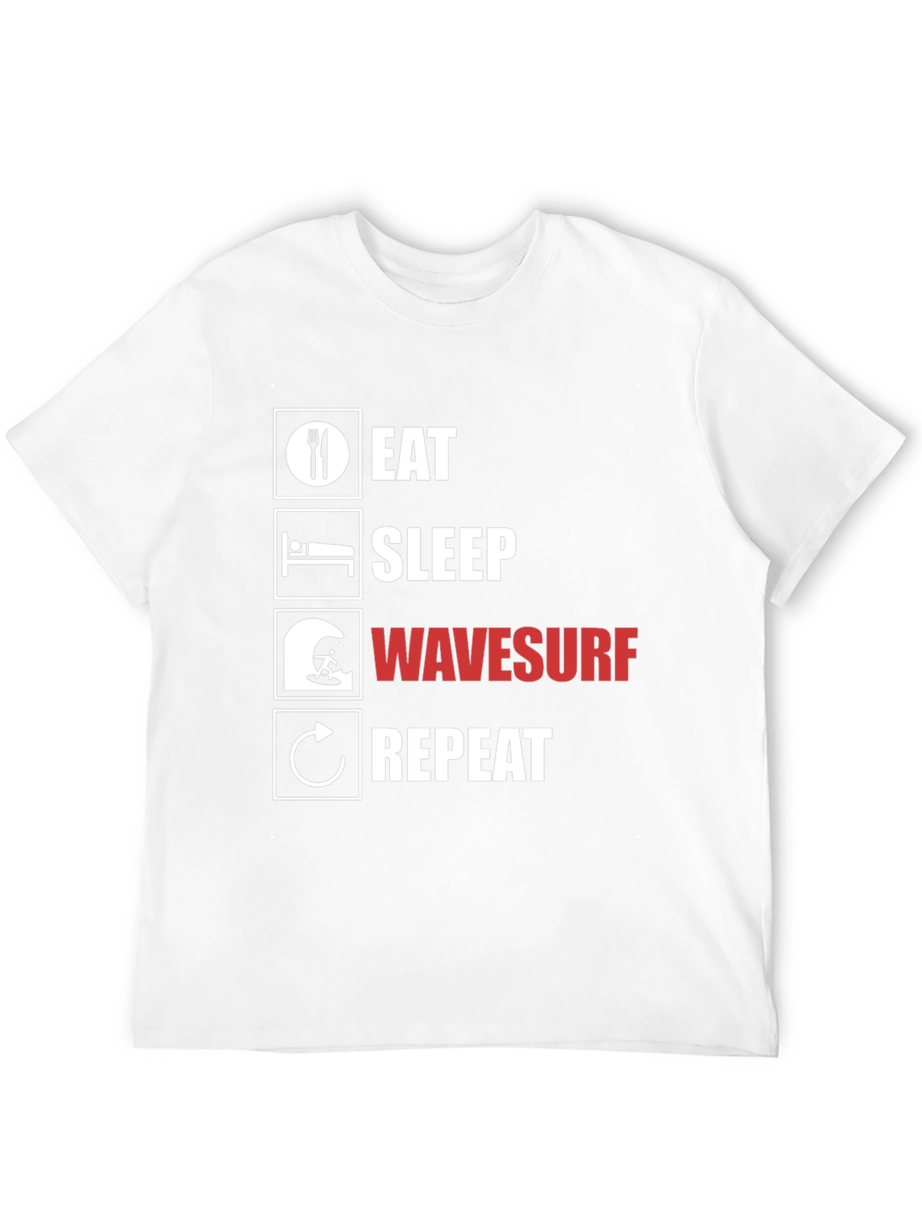 Eat Sleep Wavesurf Repeat Graphic T-Shirt