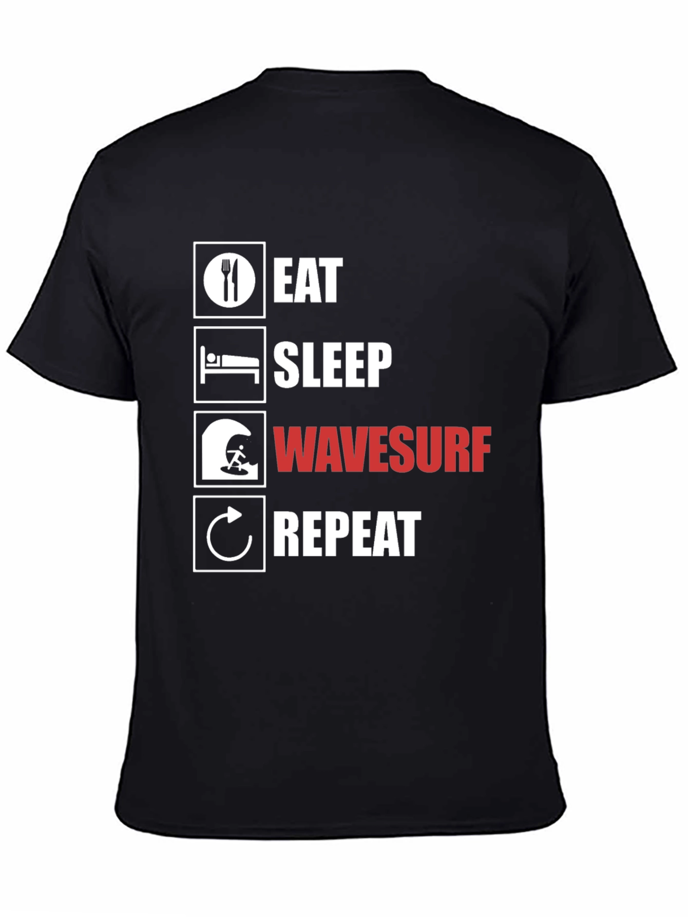 Eat Sleep Wavesurf Repeat Graphic T-Shirt