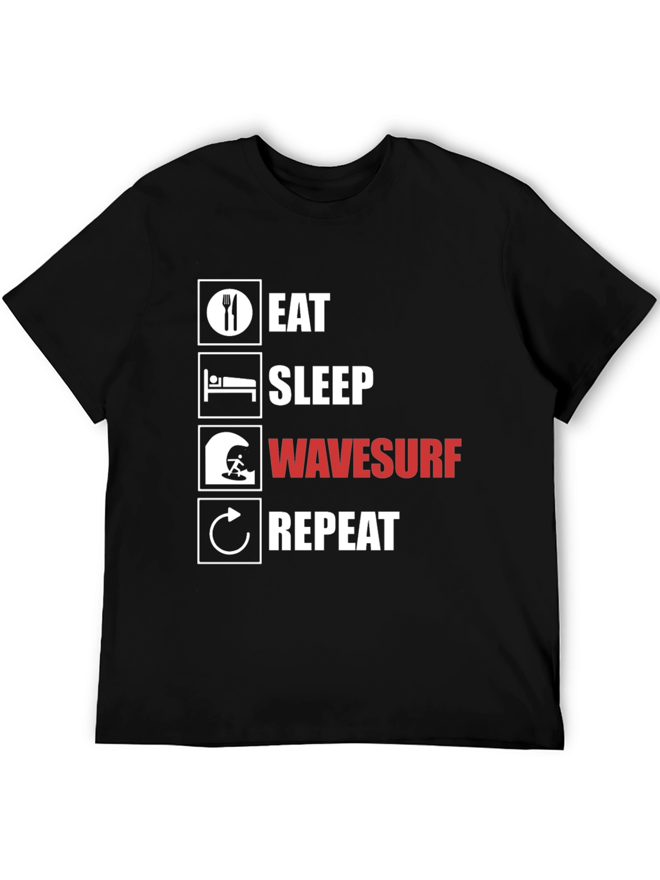 Eat Sleep Wavesurf Repeat Graphic T-Shirt