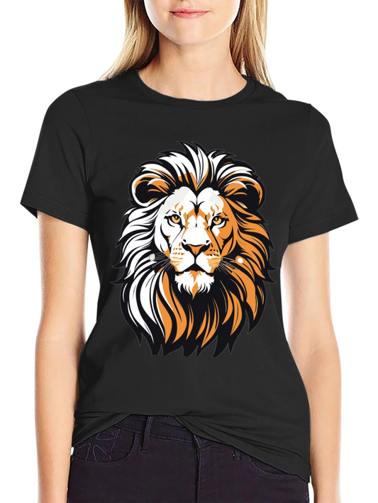 Lion Graphic Print Black T-Shirt