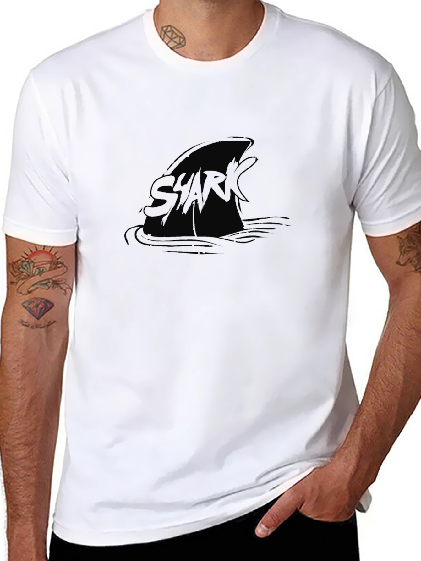 Shark Graphic Tee - Mens Black T-Shirt