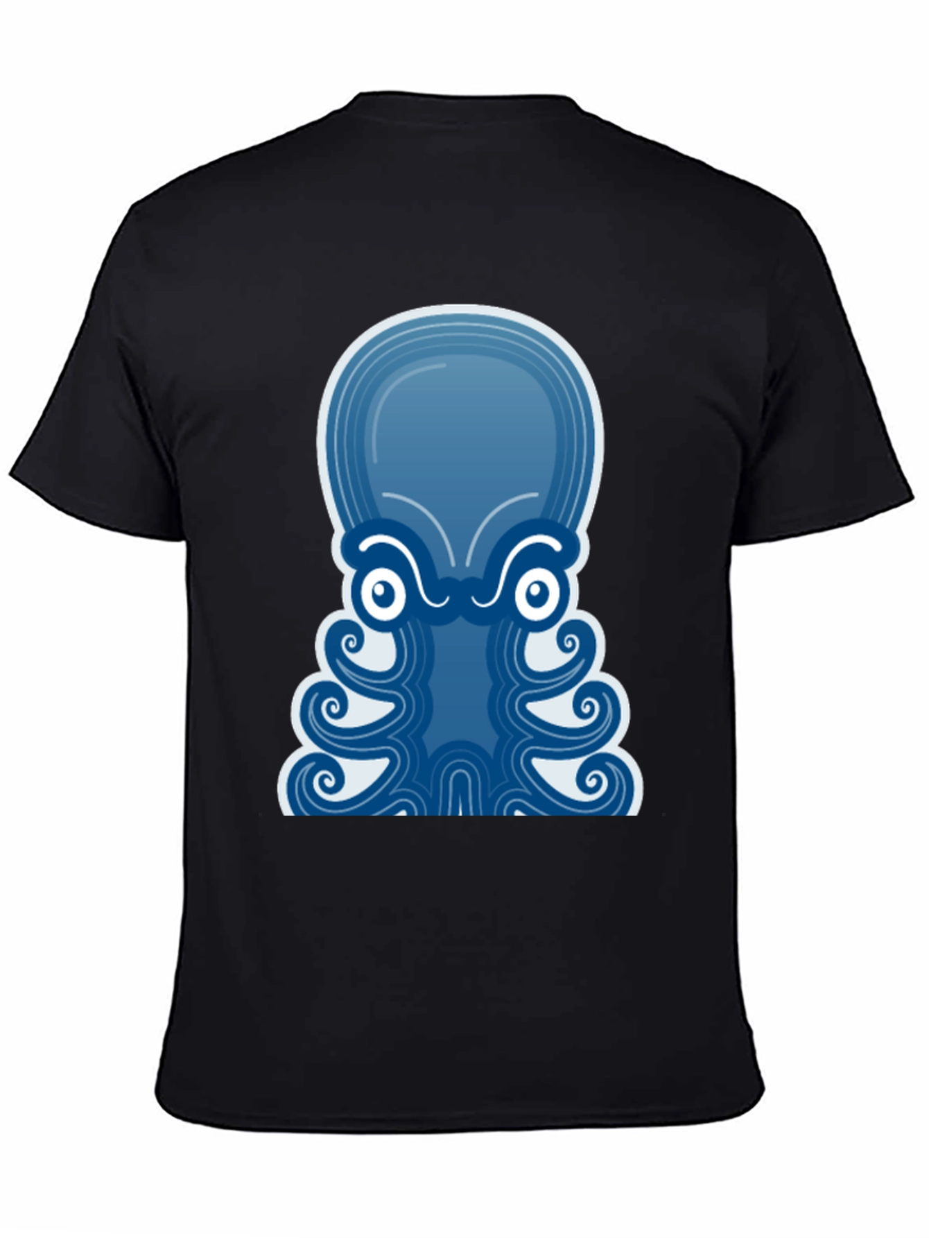 Blue Octopus Graphic Tee - Mens Black T-Shirt