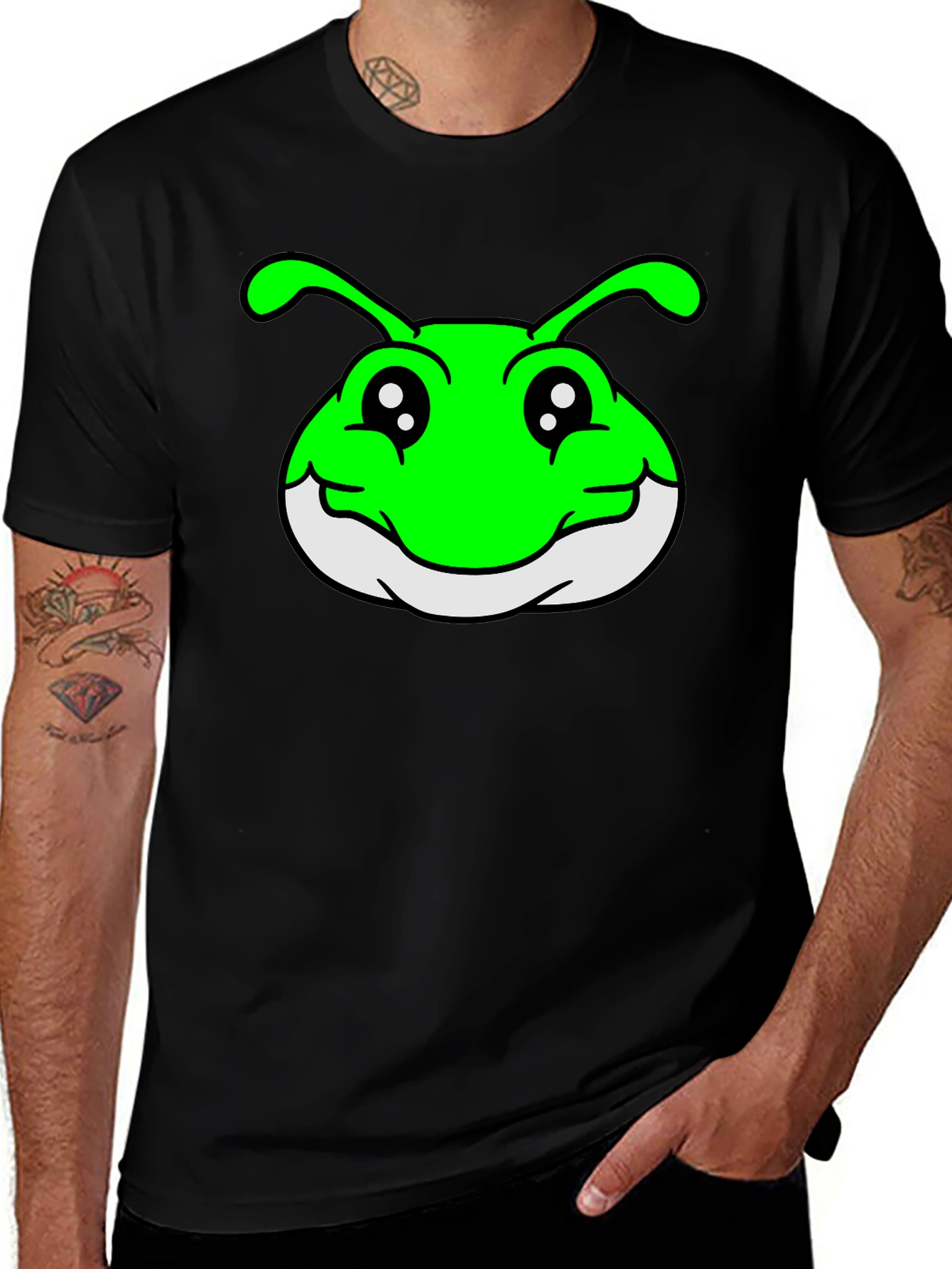 Funny Cartoon Bug T-Shirt - Black