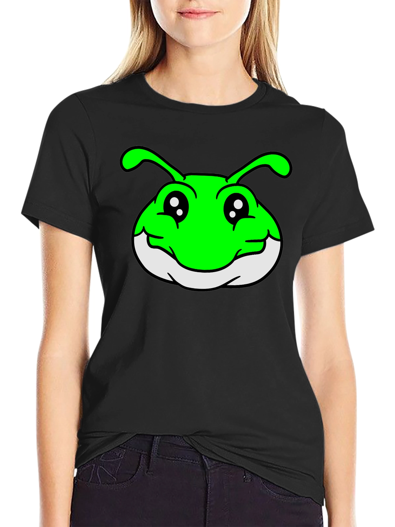 Funny Cartoon Bug T-Shirt - Black