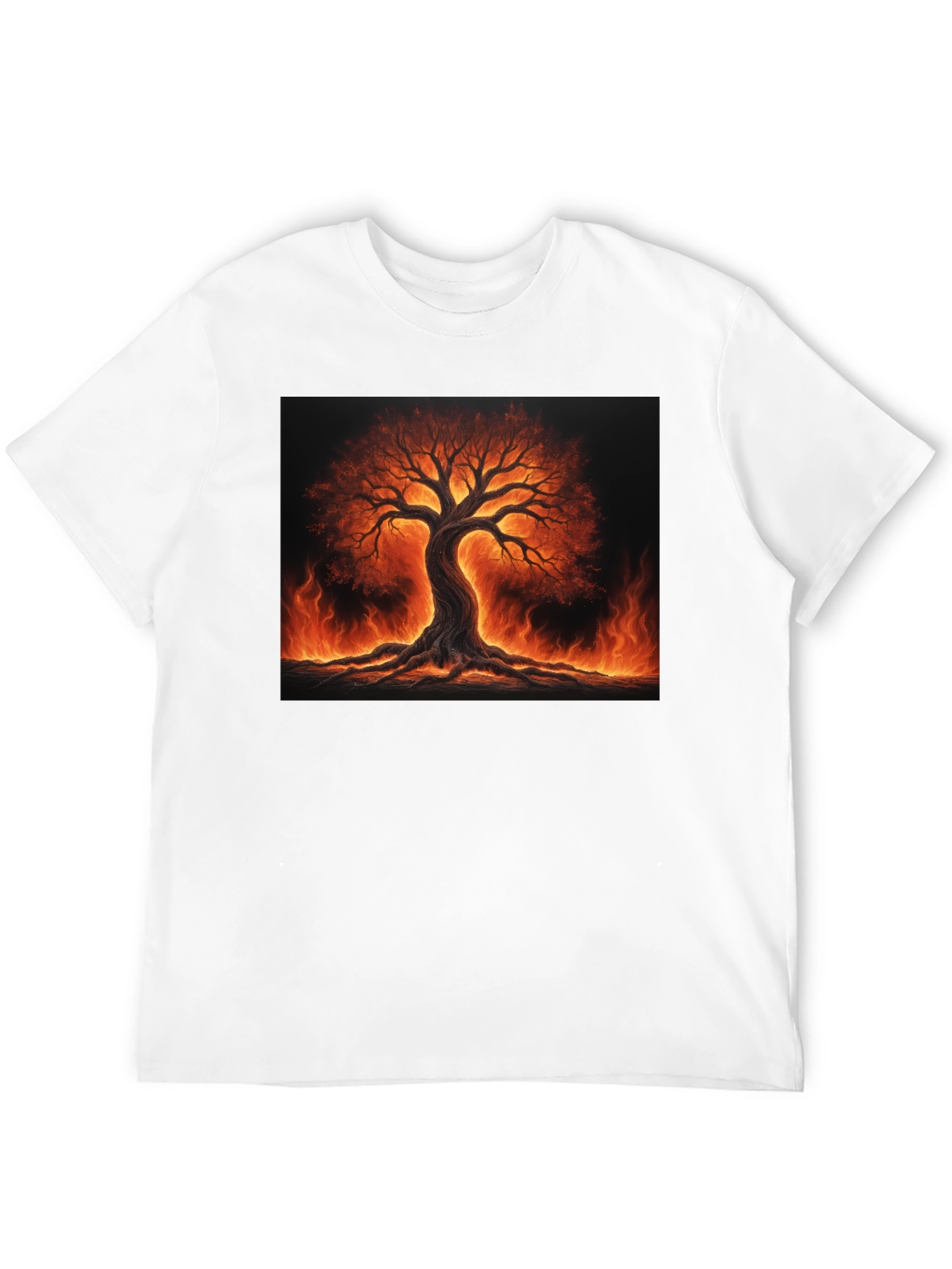 Fiery Tree of Life Black T-Shirt