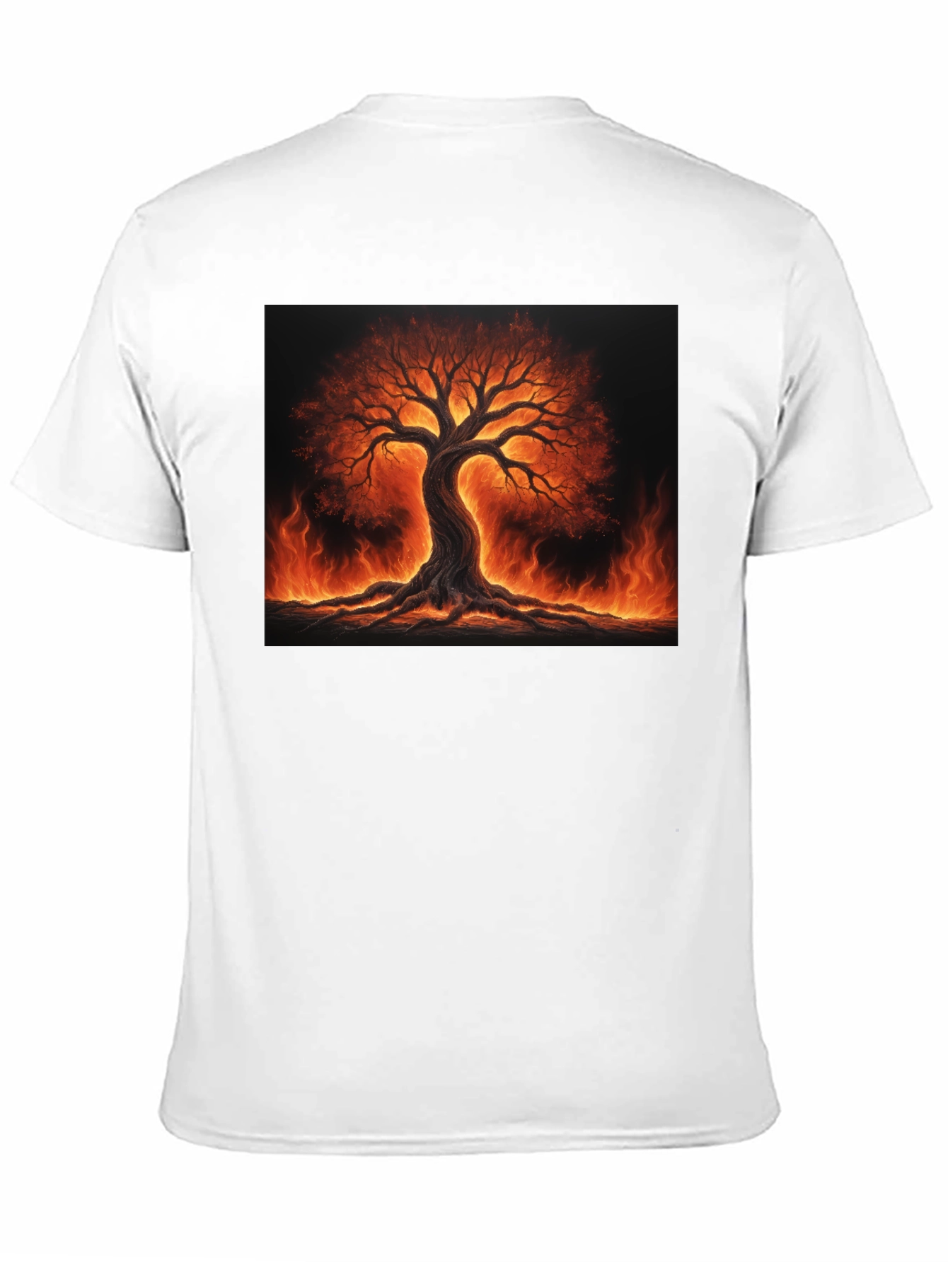 Fiery Tree of Life Black T-Shirt