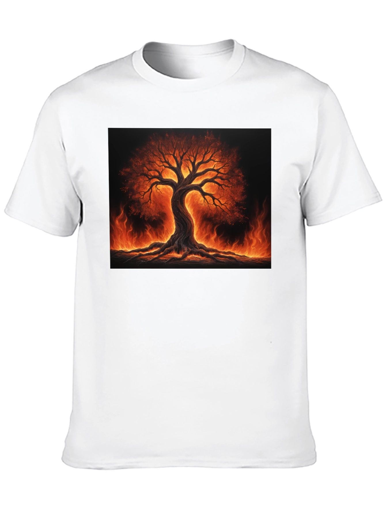 Fiery Tree of Life Black T-Shirt