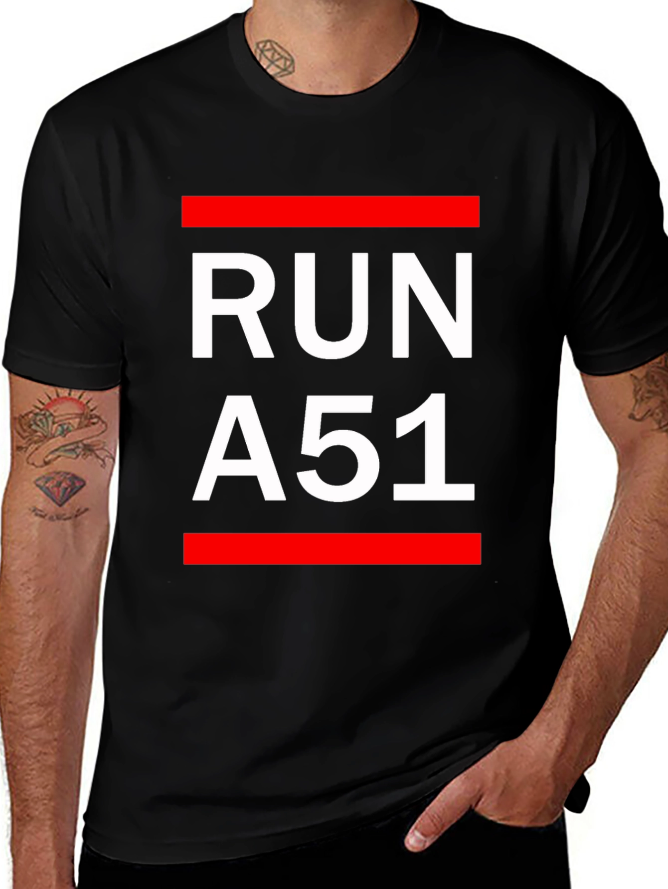 Run A51 Graphic T-Shirt - Black