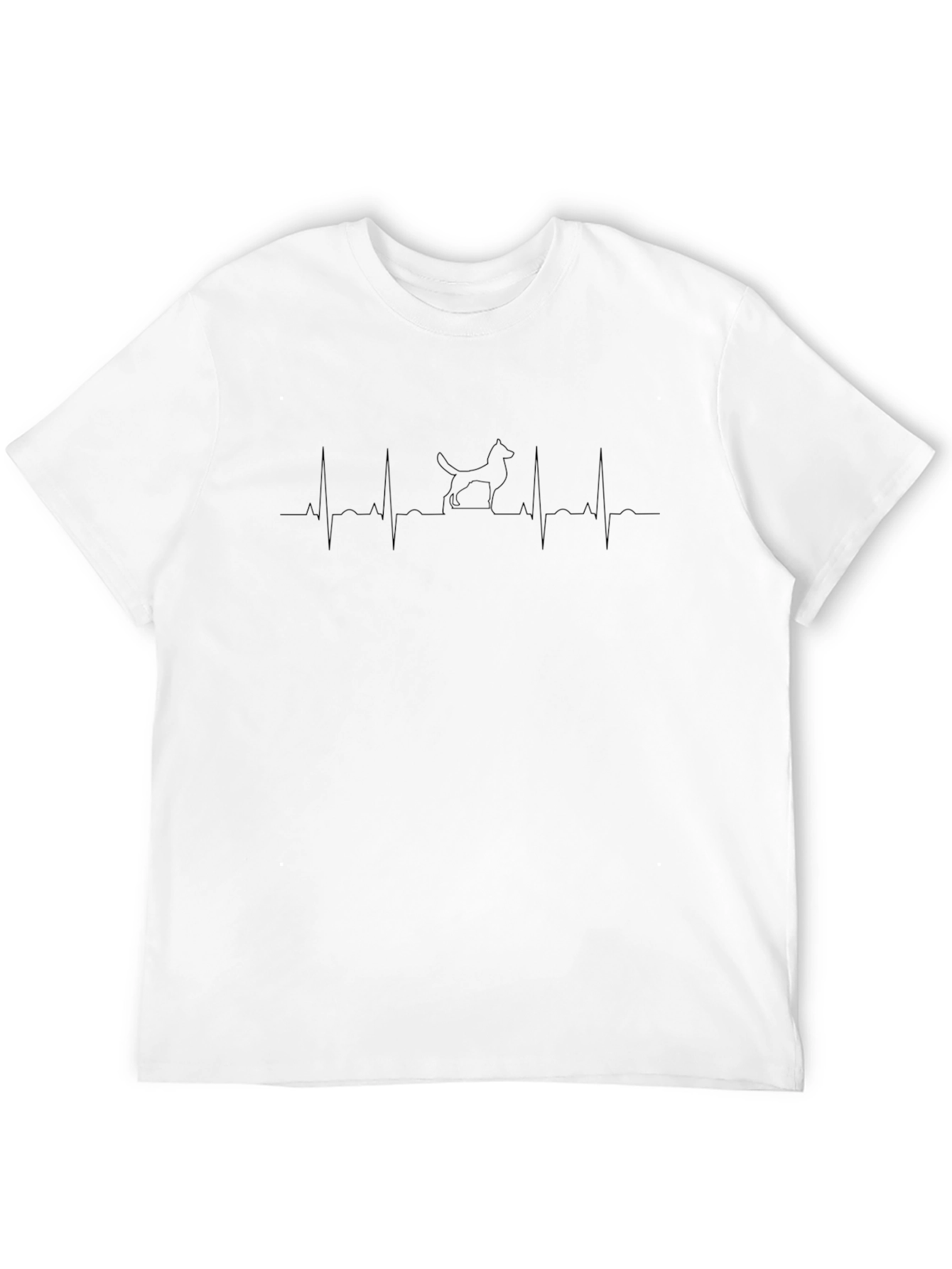 Dog Heartbeat Graphic Tee - Mens Black T-Shirt
