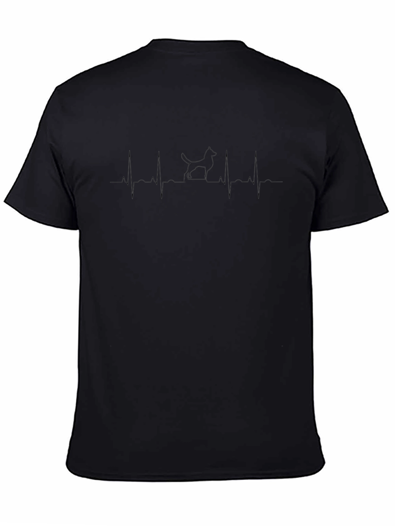 Dog Heartbeat Graphic Tee - Mens Black T-Shirt