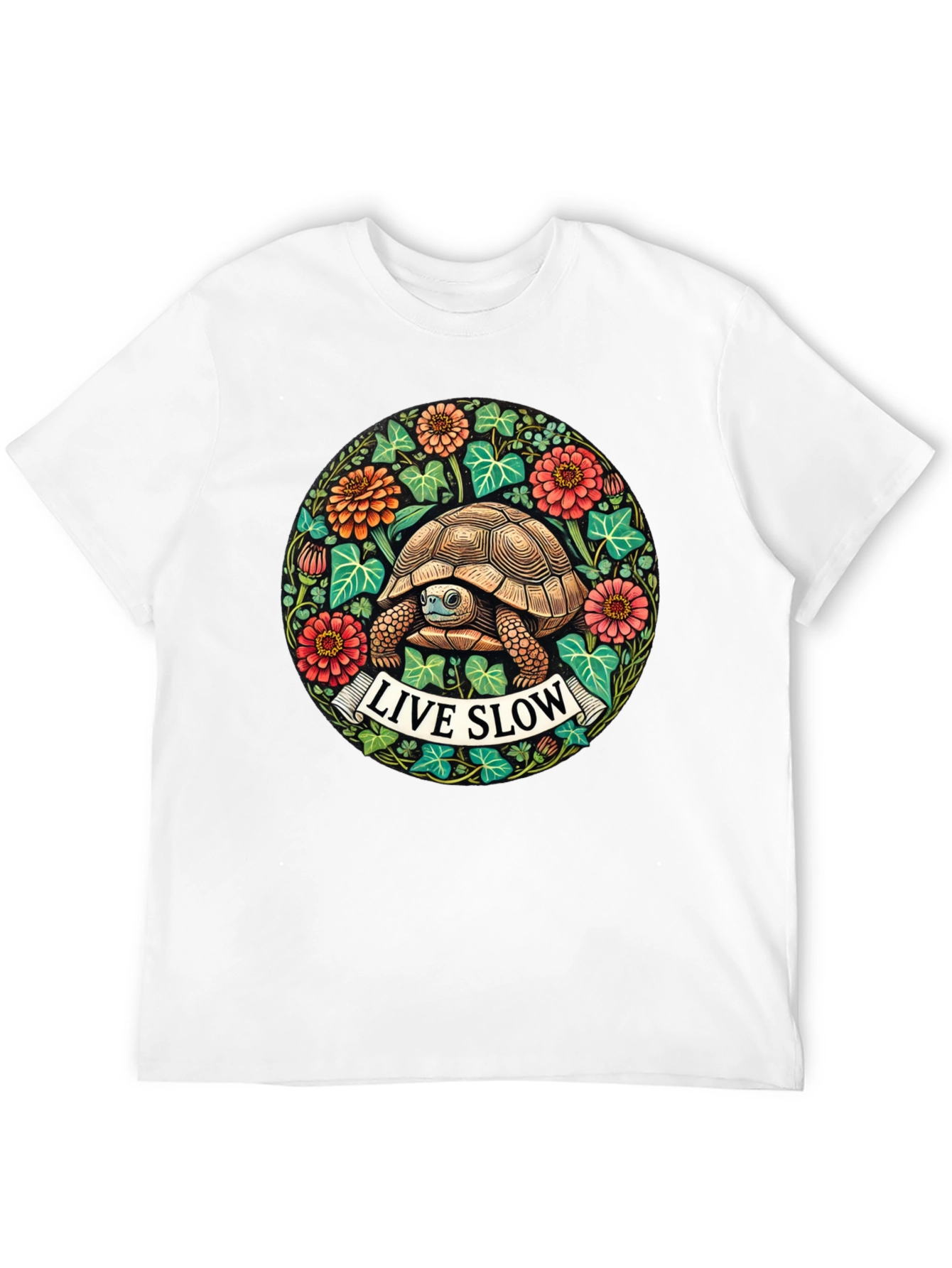 Live Slow Turtle Graphic Tee - Black