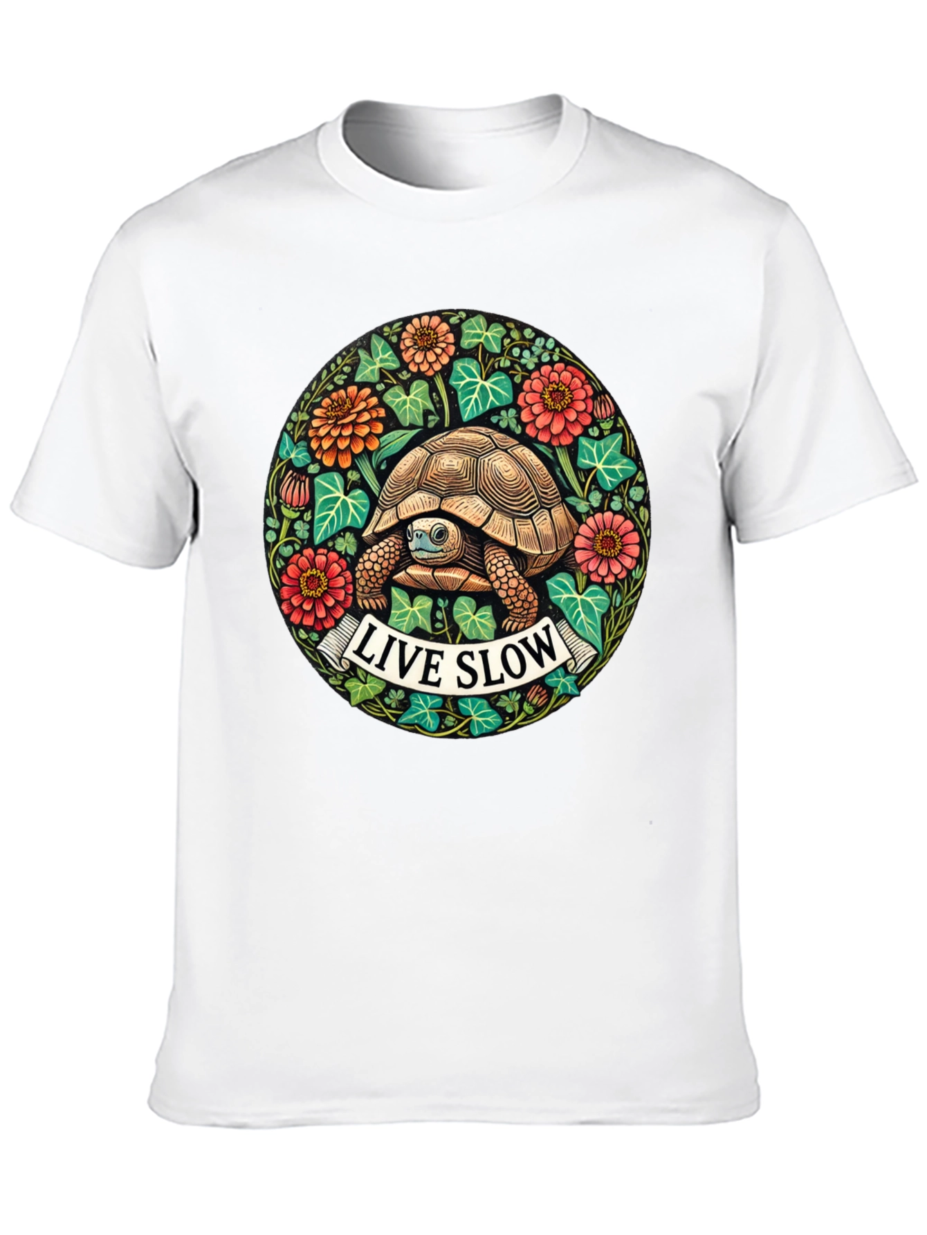 Live Slow Turtle Graphic Tee - Black