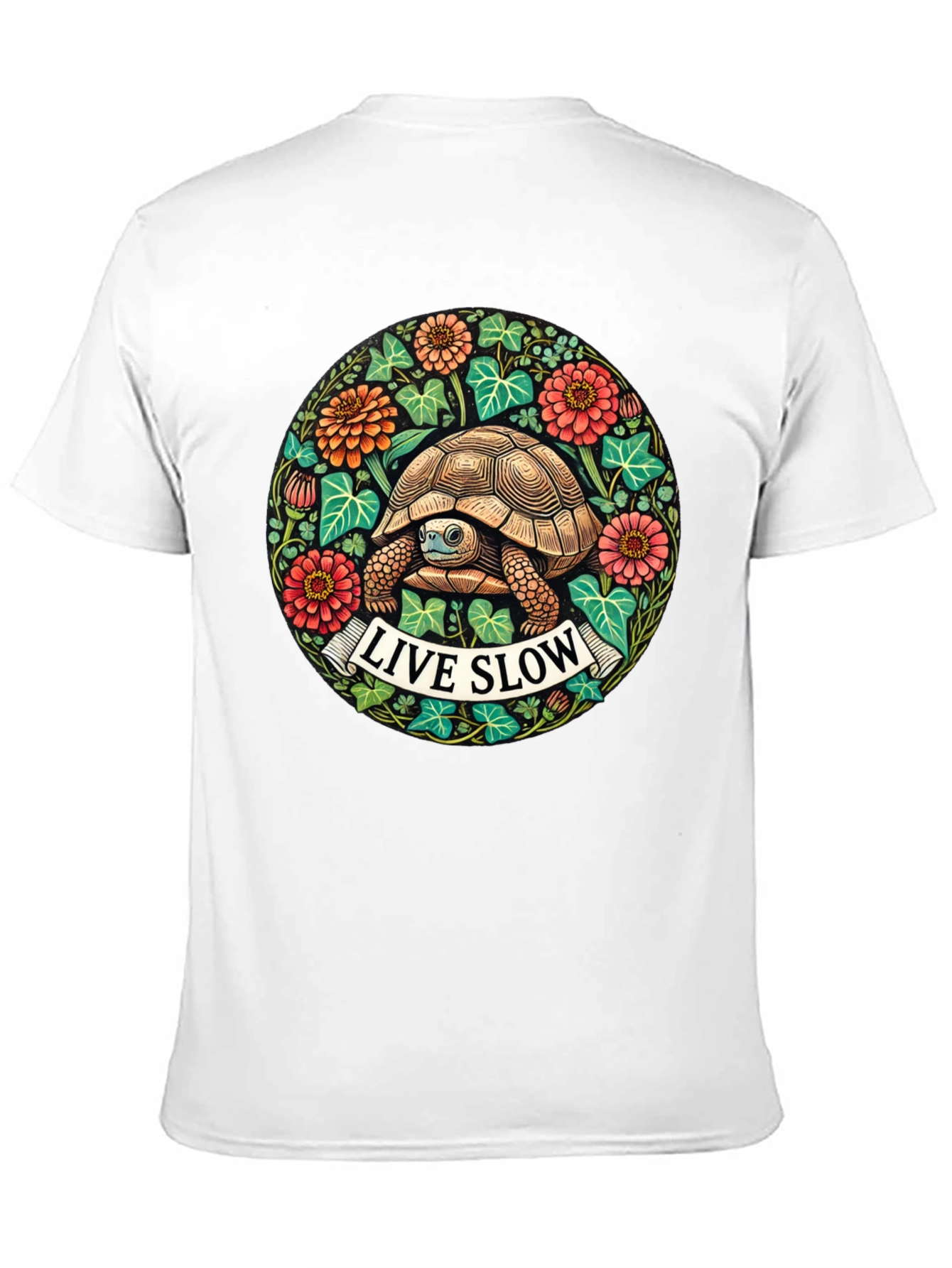 Live Slow Turtle Graphic Tee - Black