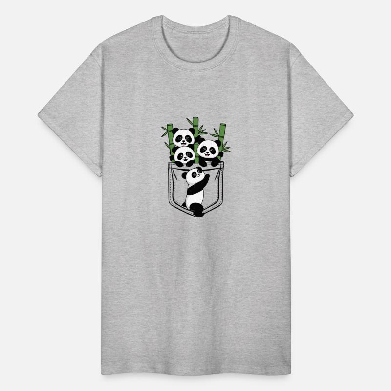 Adorable Cartoon Panda Pocket T-Shirt – Cute Bambo