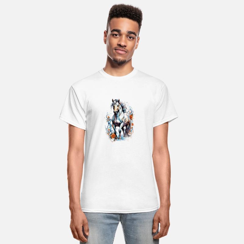 Aesthetic White Horse illustration