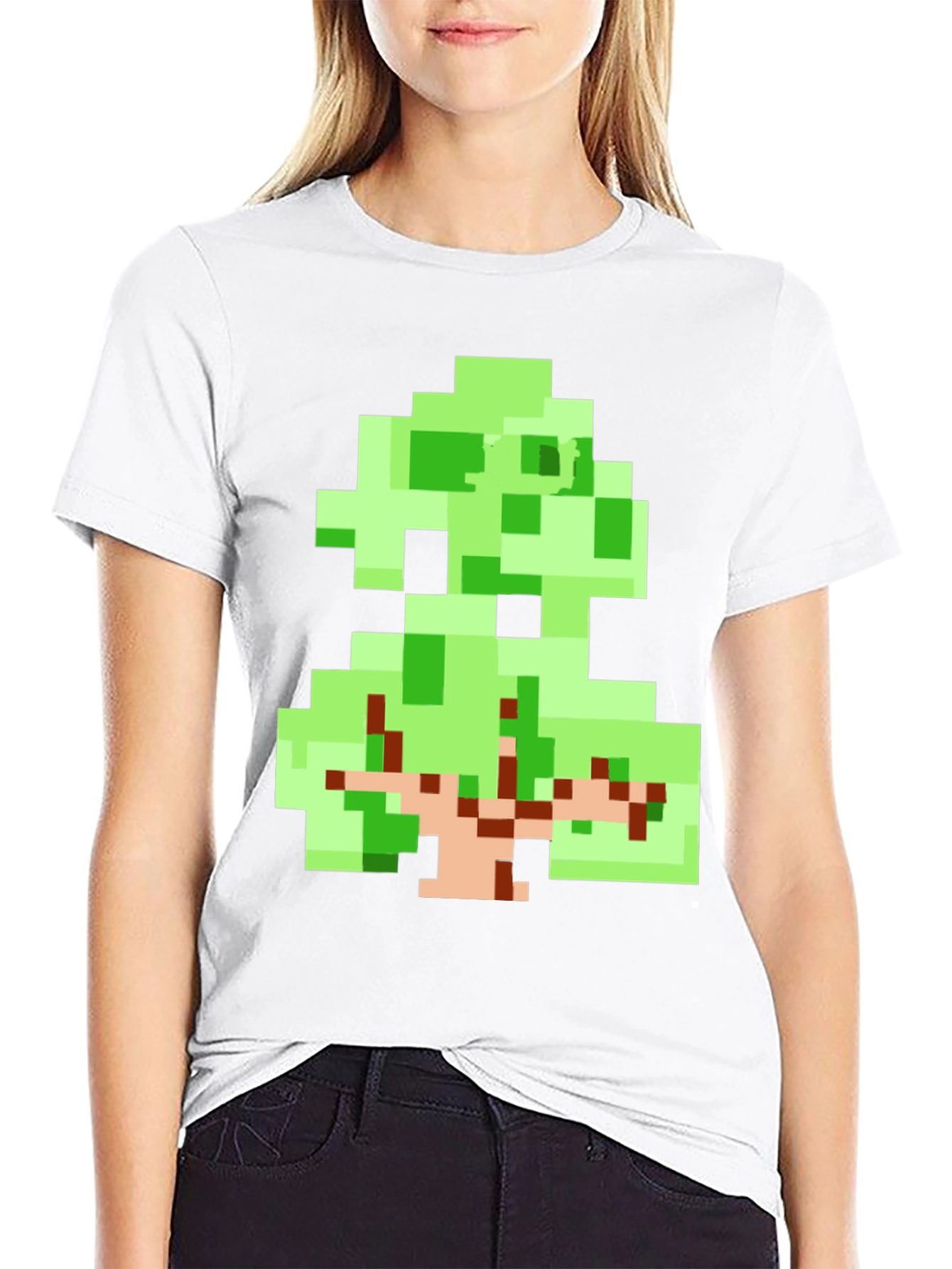 Pixel Art Tree Graphic Tee - Retro Style