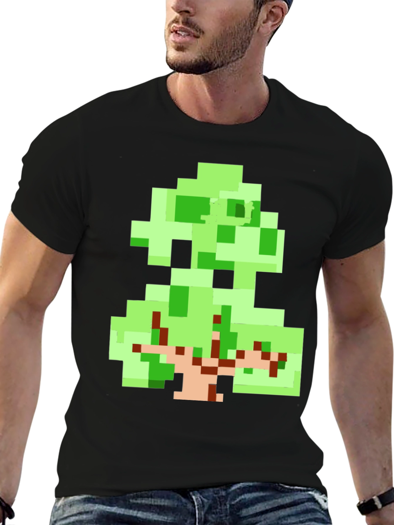 Pixel Art Tree Graphic Tee - Retro Style