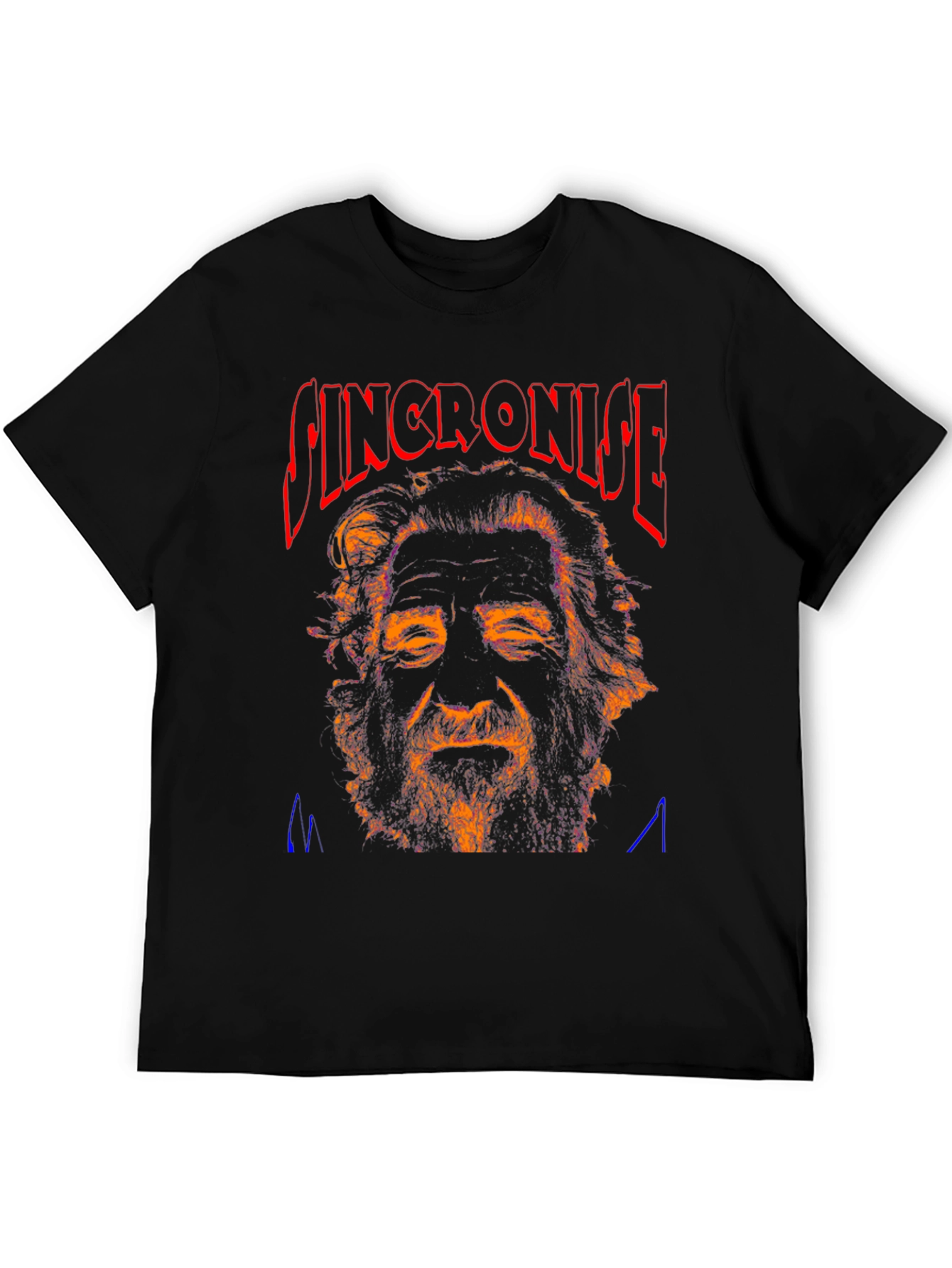 Synchronise Graphic Print Black T-Shirt