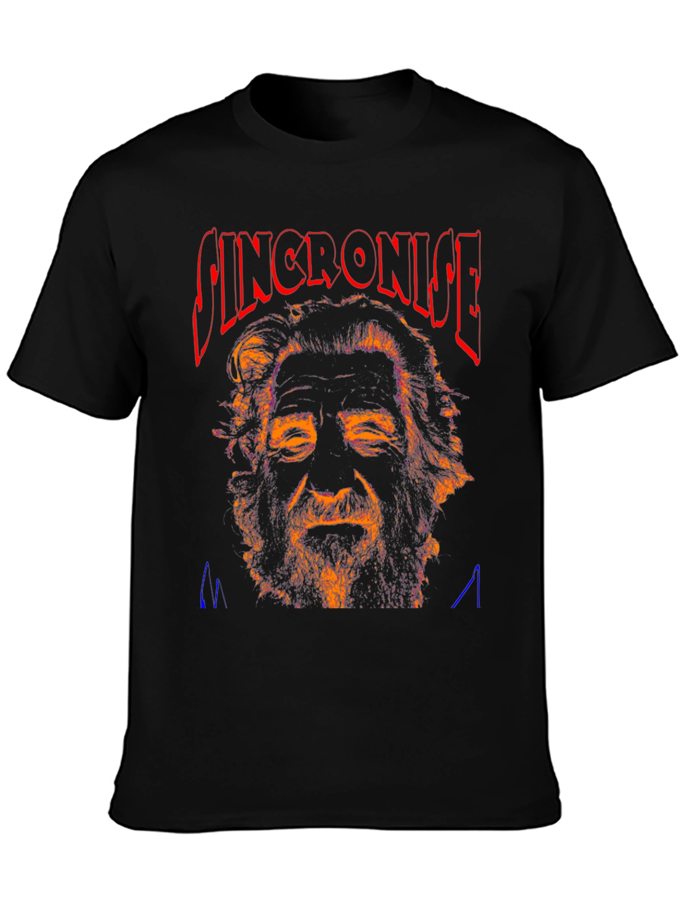 Synchronise Graphic Print Black T-Shirt