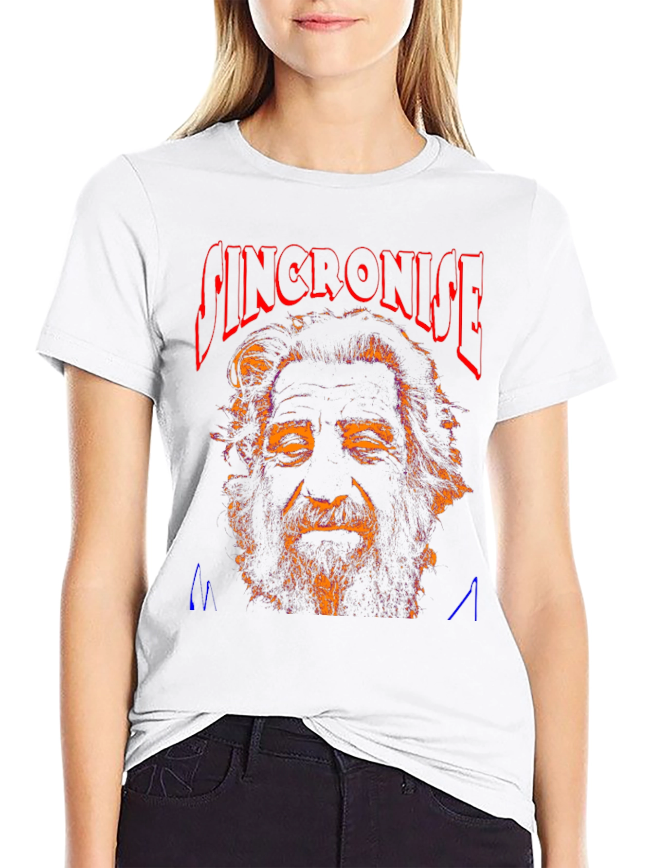 Synchronise Graphic Print Black T-Shirt