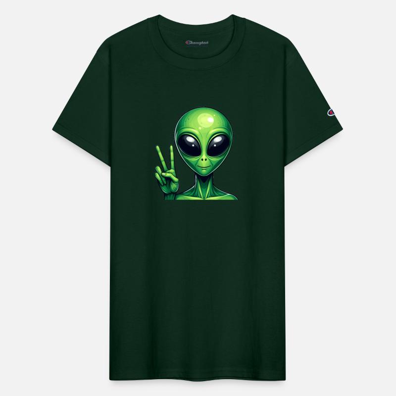 Alien Showing Peace Sign