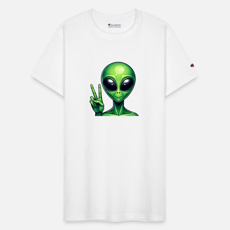 Alien Showing Peace Sign