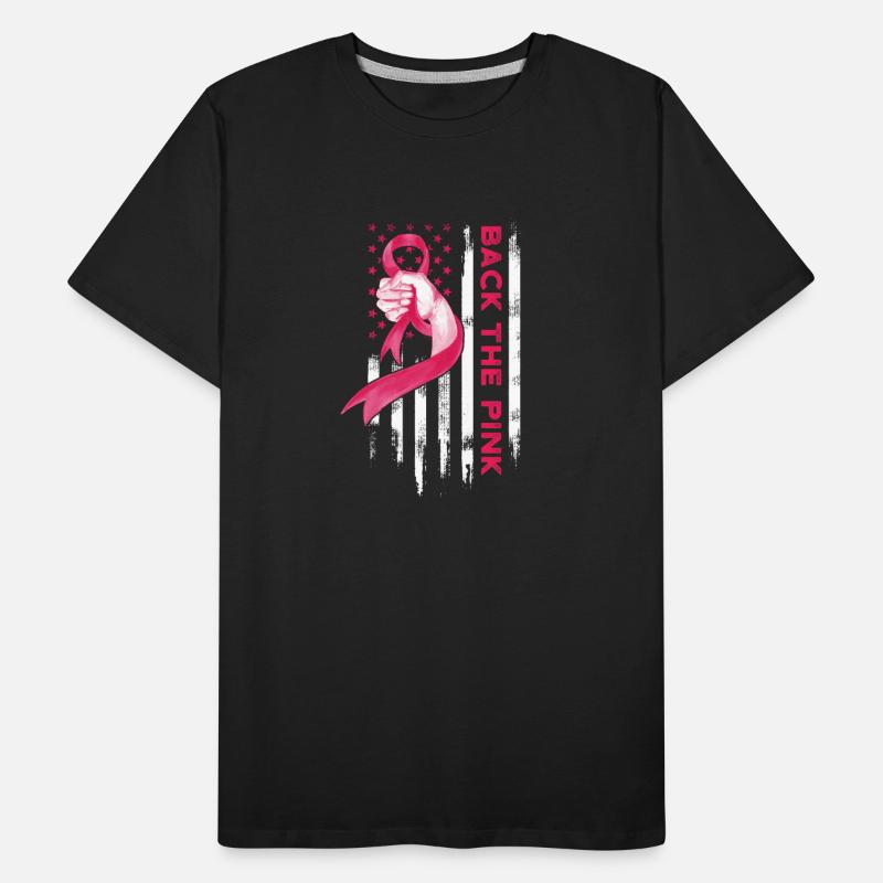 American Flag Back Pink Breast Cancer Awareness