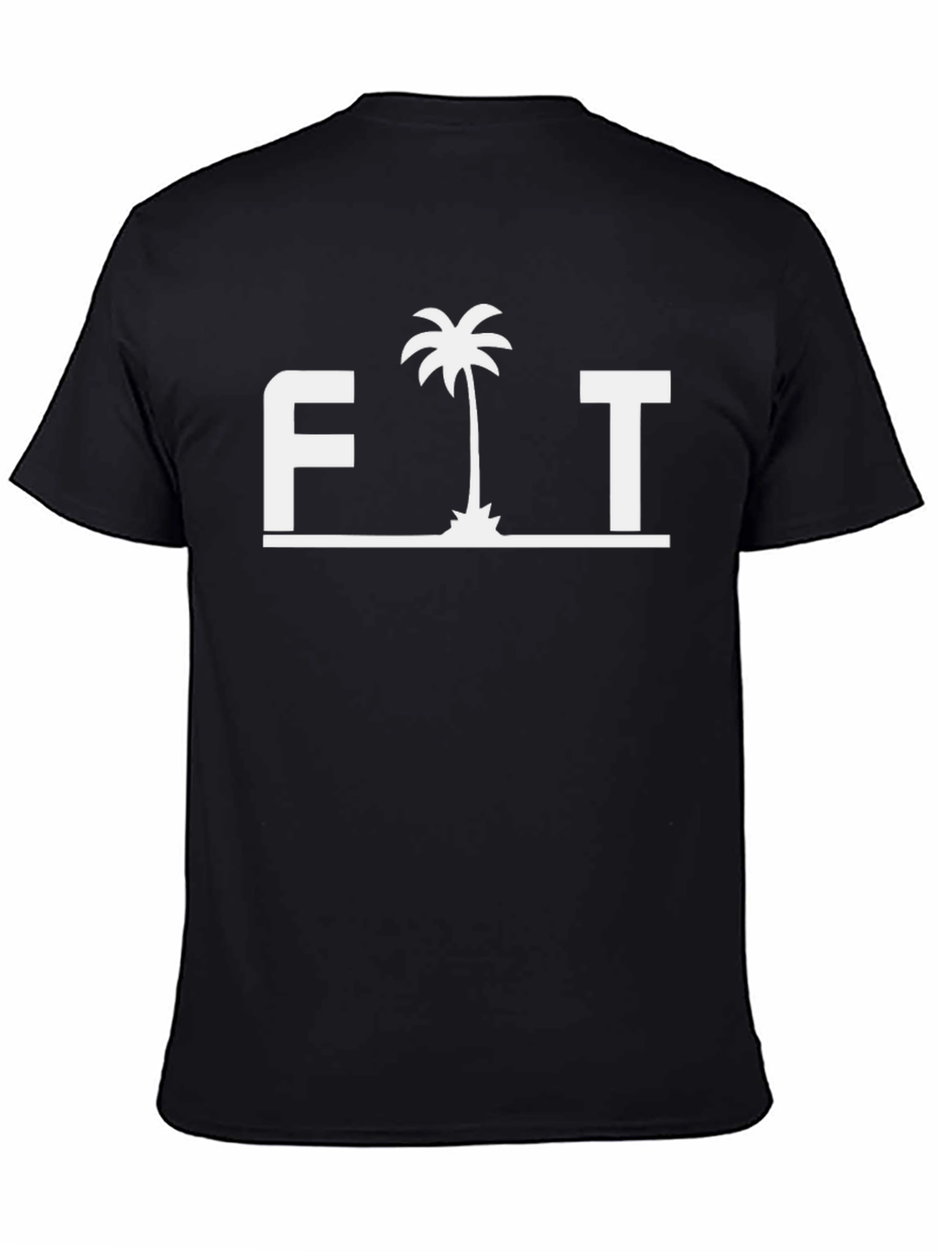 FIT Palm Tree Graphic T-Shirt - Black