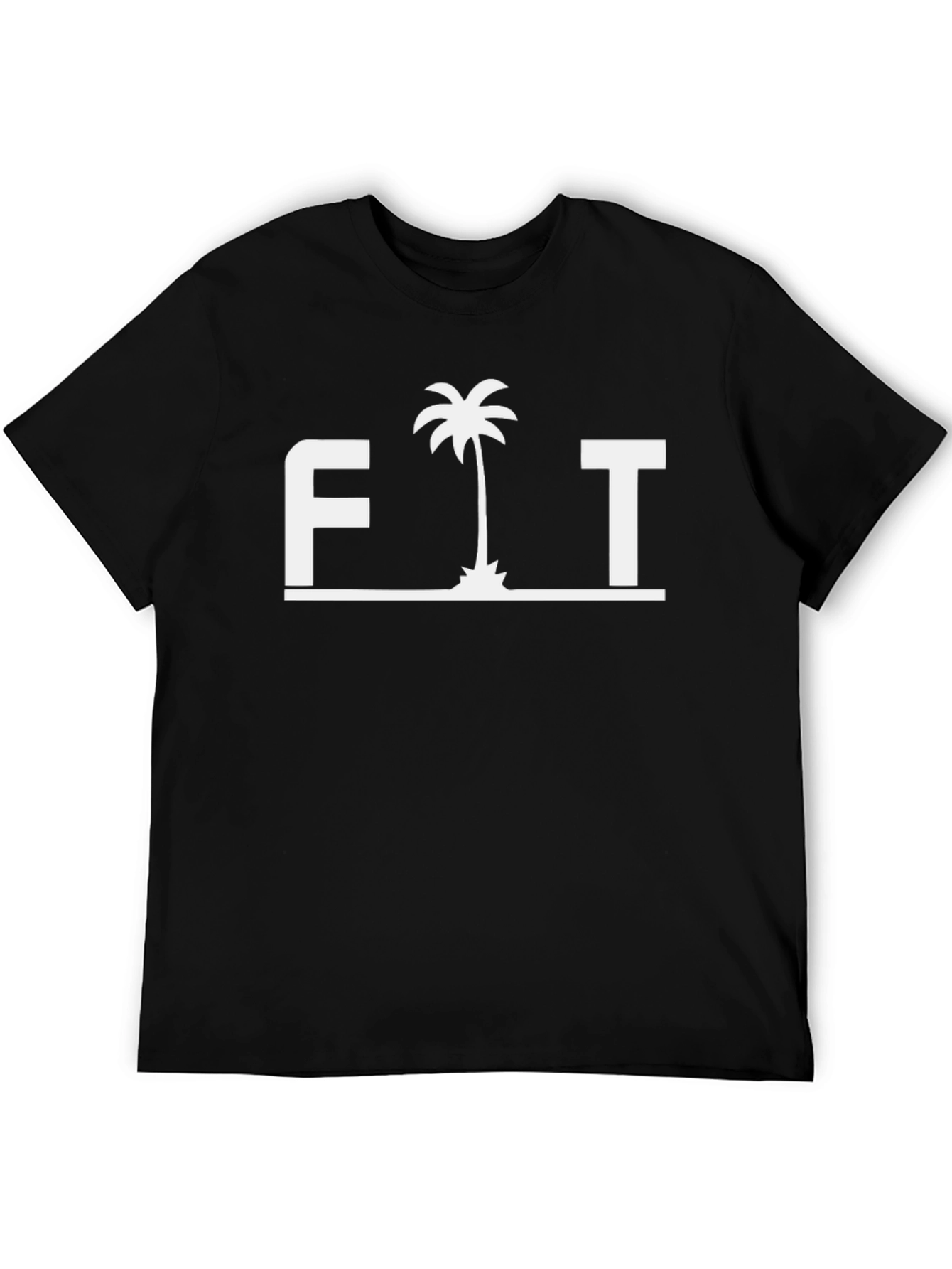 FIT Palm Tree Graphic T-Shirt - Black