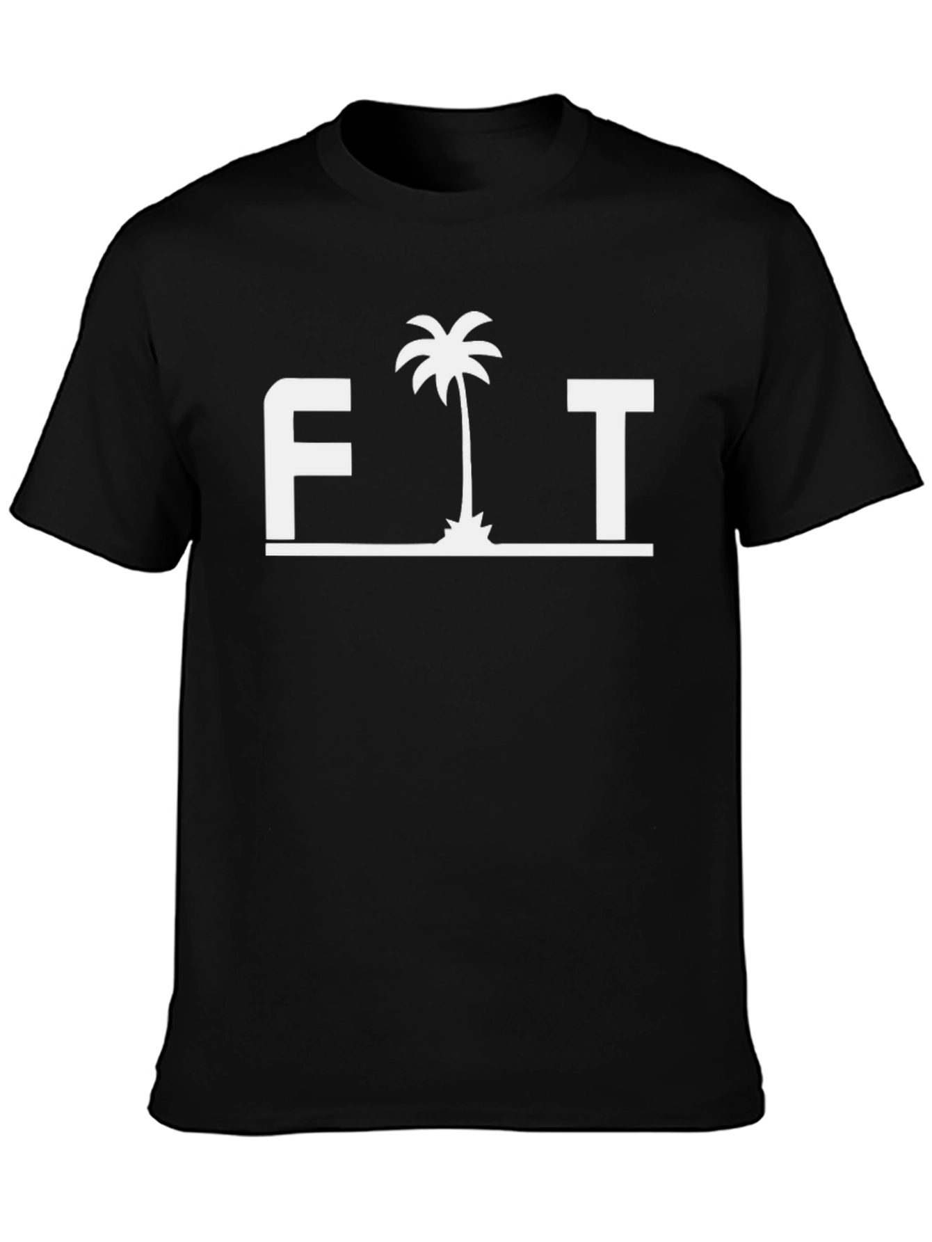 FIT Palm Tree Graphic T-Shirt - Black