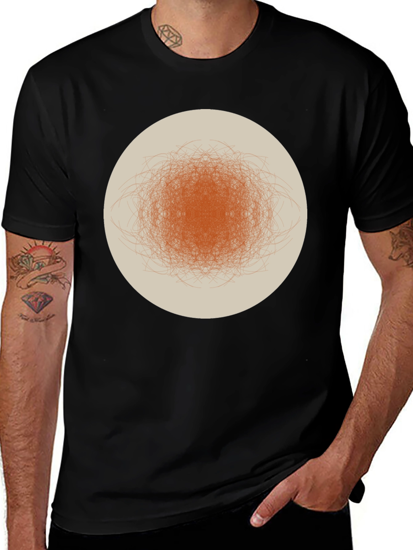 Abstract Circle Graphic Tee - Modern Casual