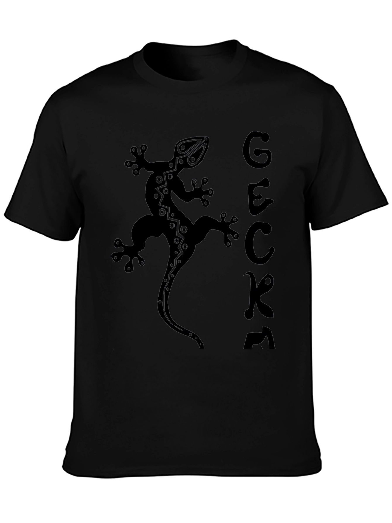 Gecko Graphic Print Black T-Shirt