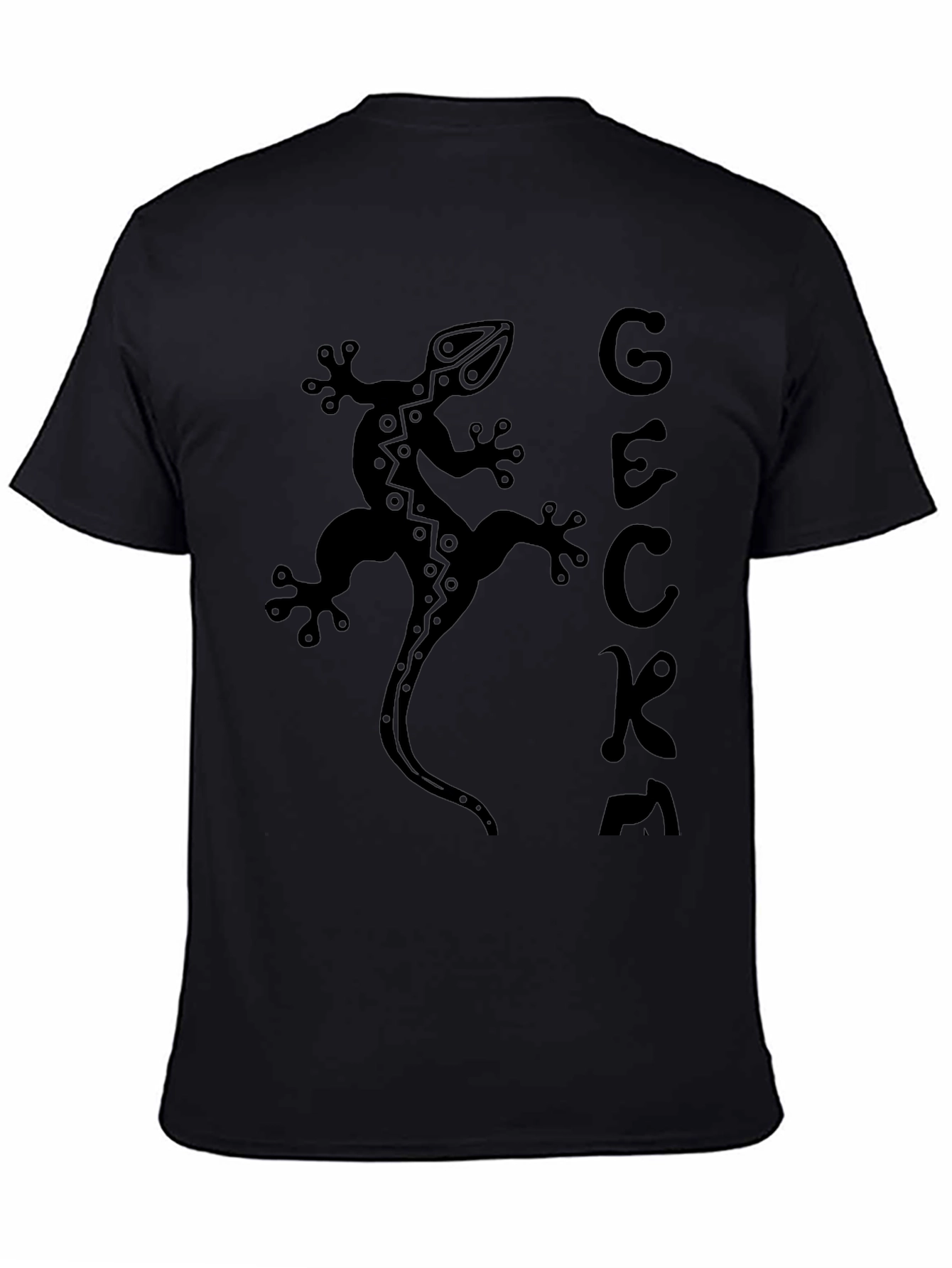 Gecko Graphic Print Black T-Shirt