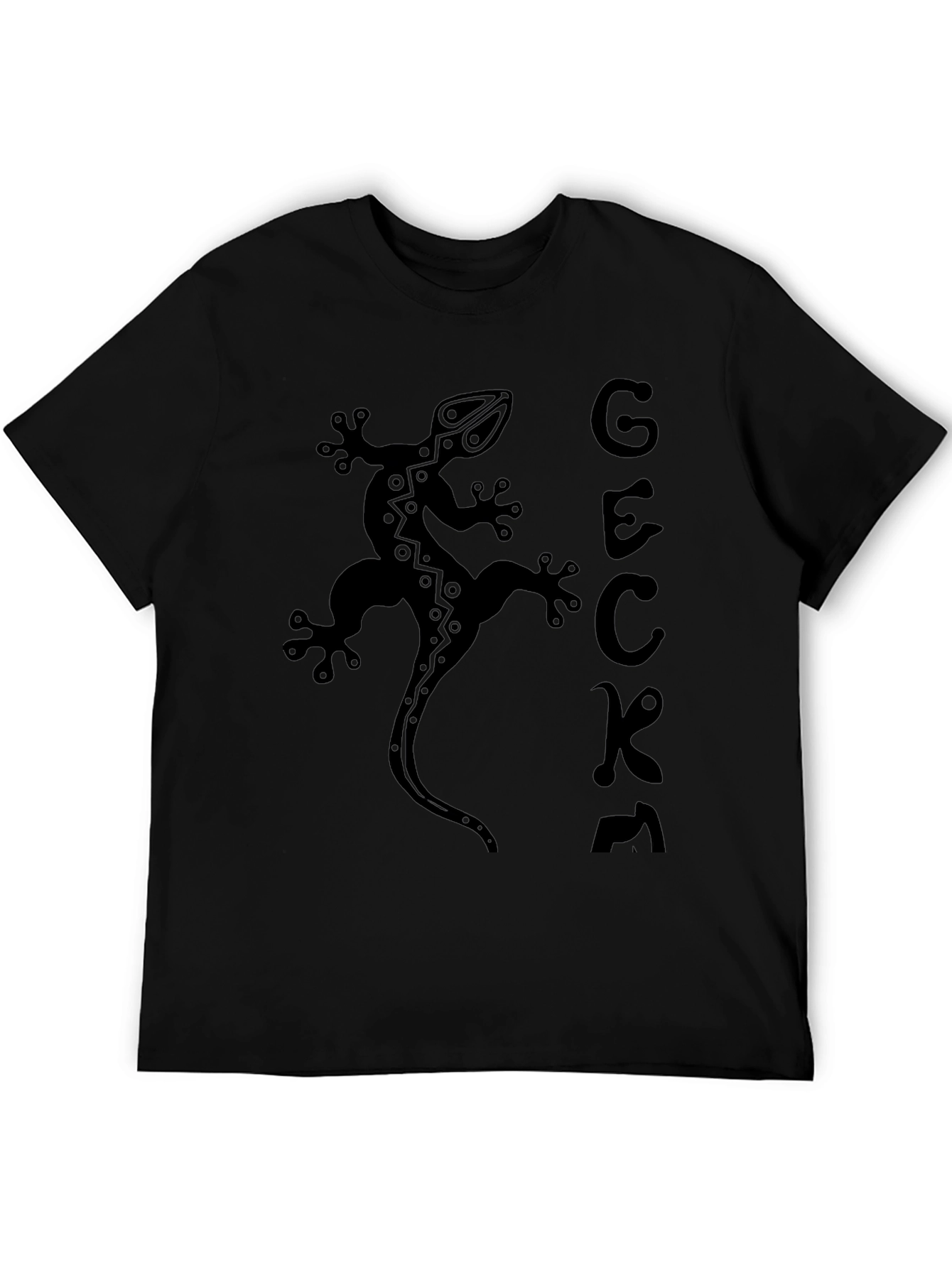 Gecko Graphic Print Black T-Shirt