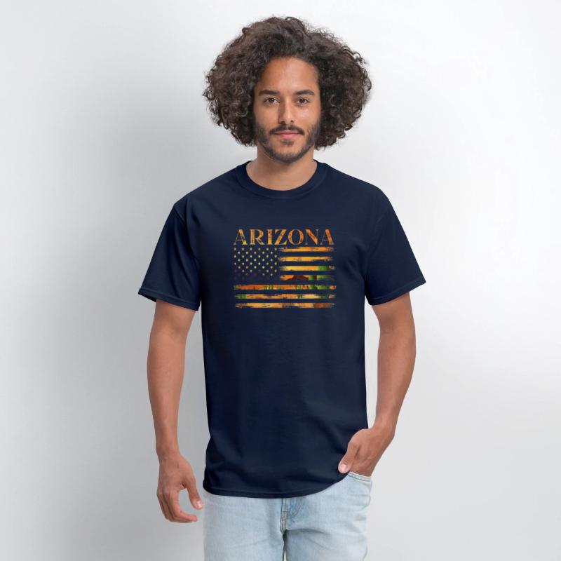 Arizona American Flag Pride Landscape Cactus