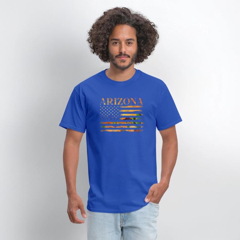 Arizona American Flag Pride Landscape Cactus