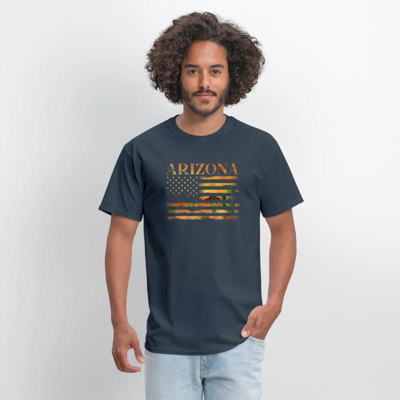 Arizona American Flag Pride Landscape Cactus