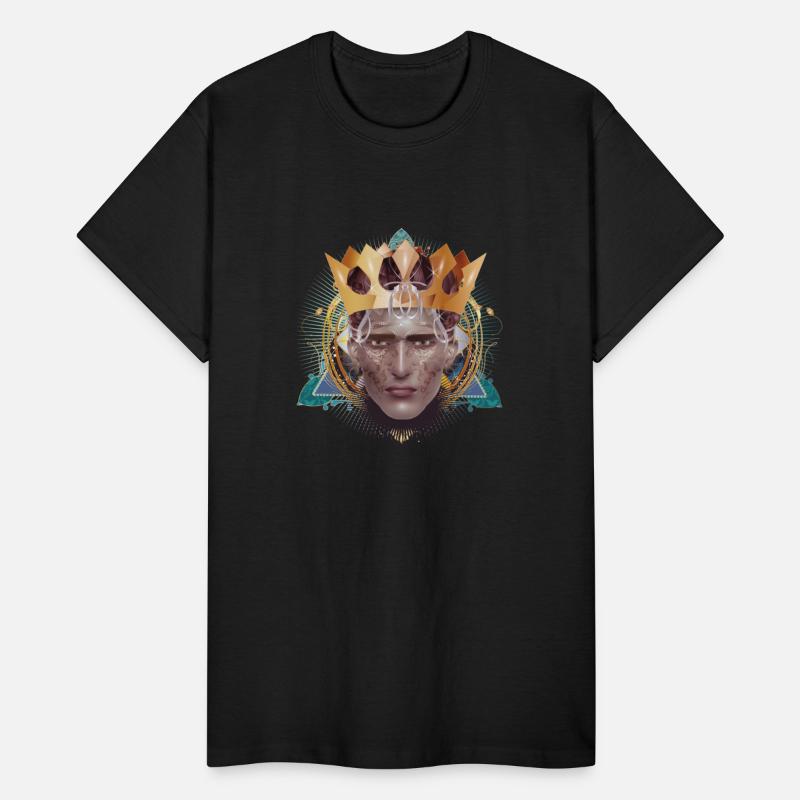 artful striking portrait man with crown king